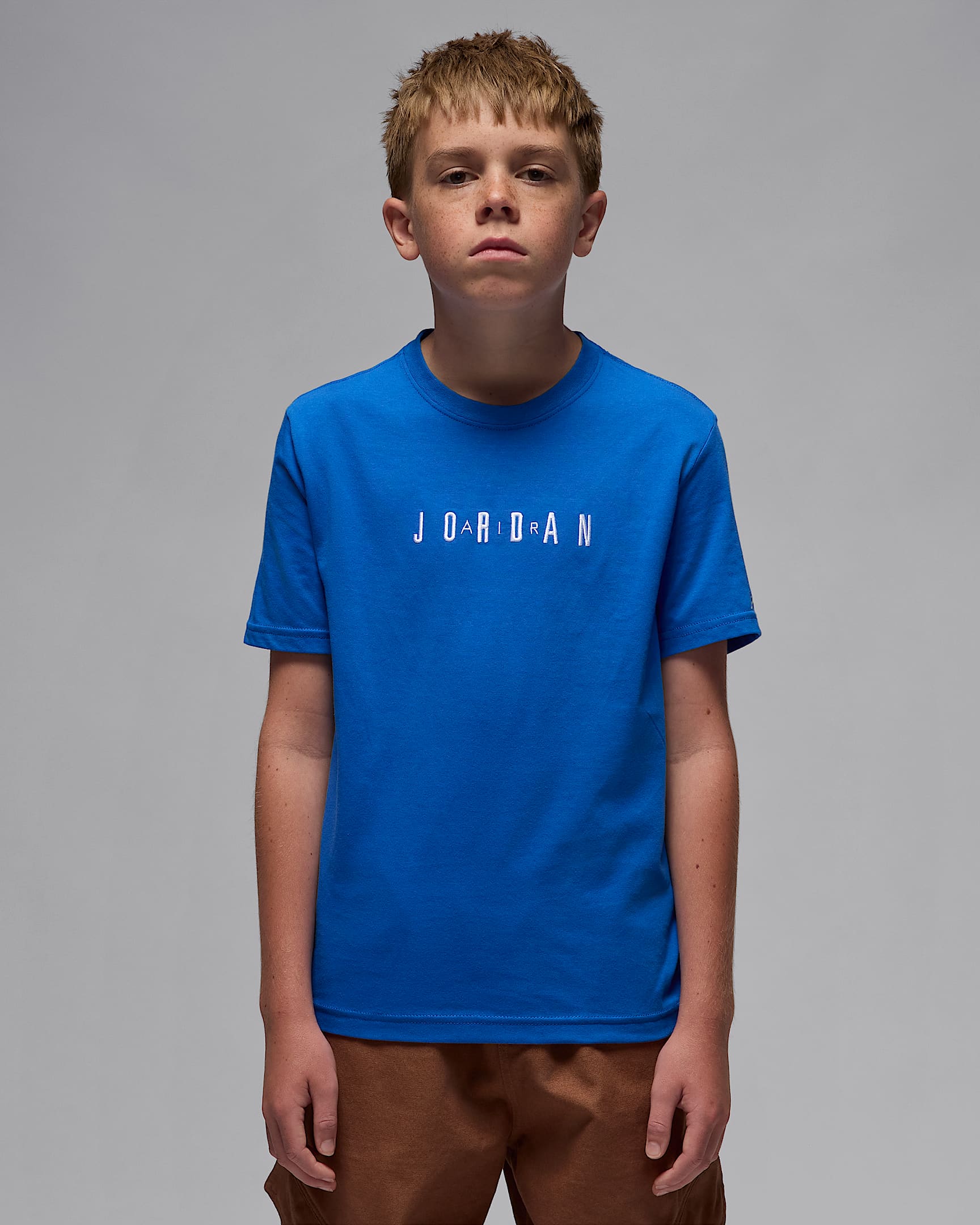 Playera con logotipo bordado Jordan para niños talla grande - Azul deportivo