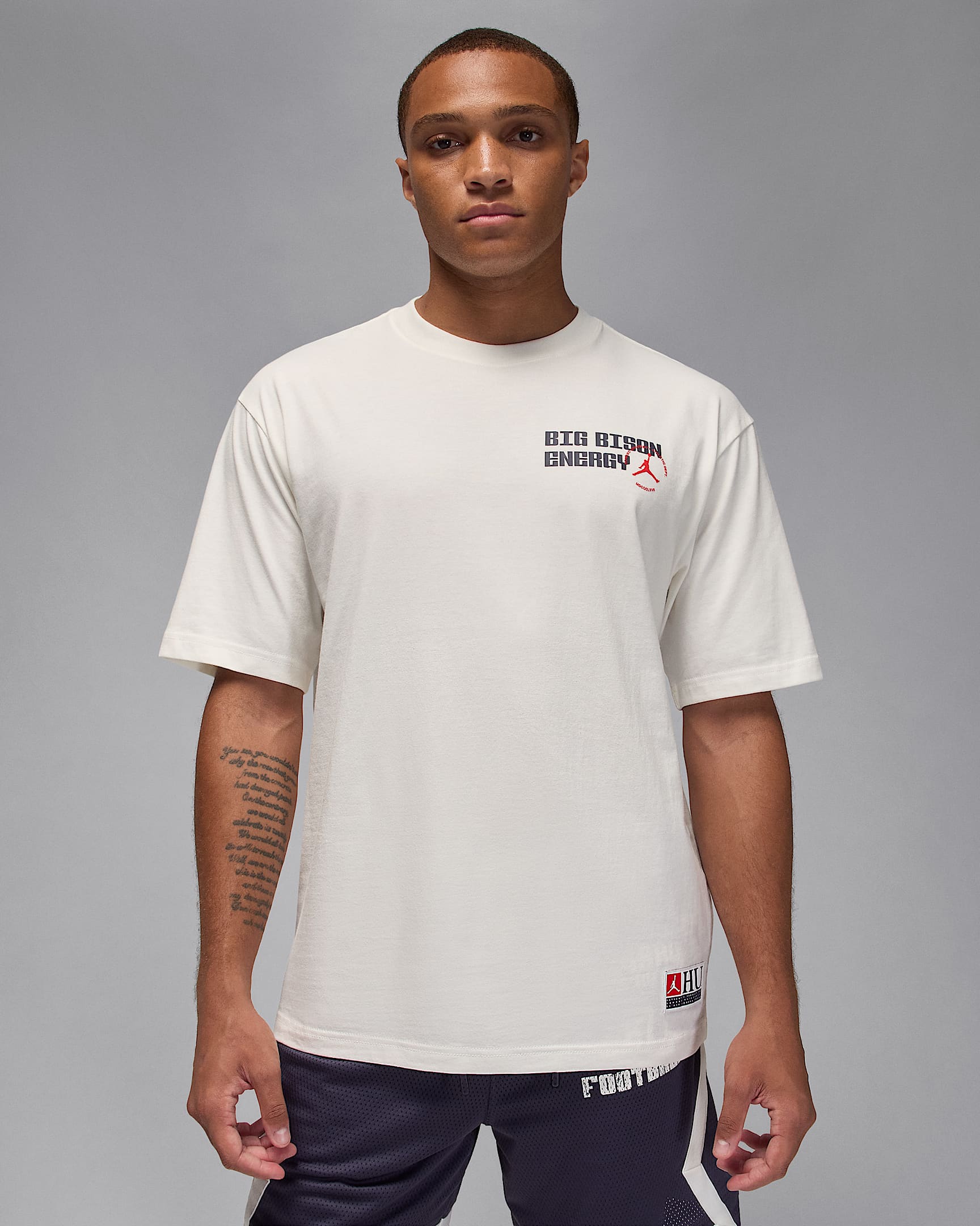Jordan Sport x Howard University Men's Dri-FIT T-Shirt - Sail/Gridiron/University Red
