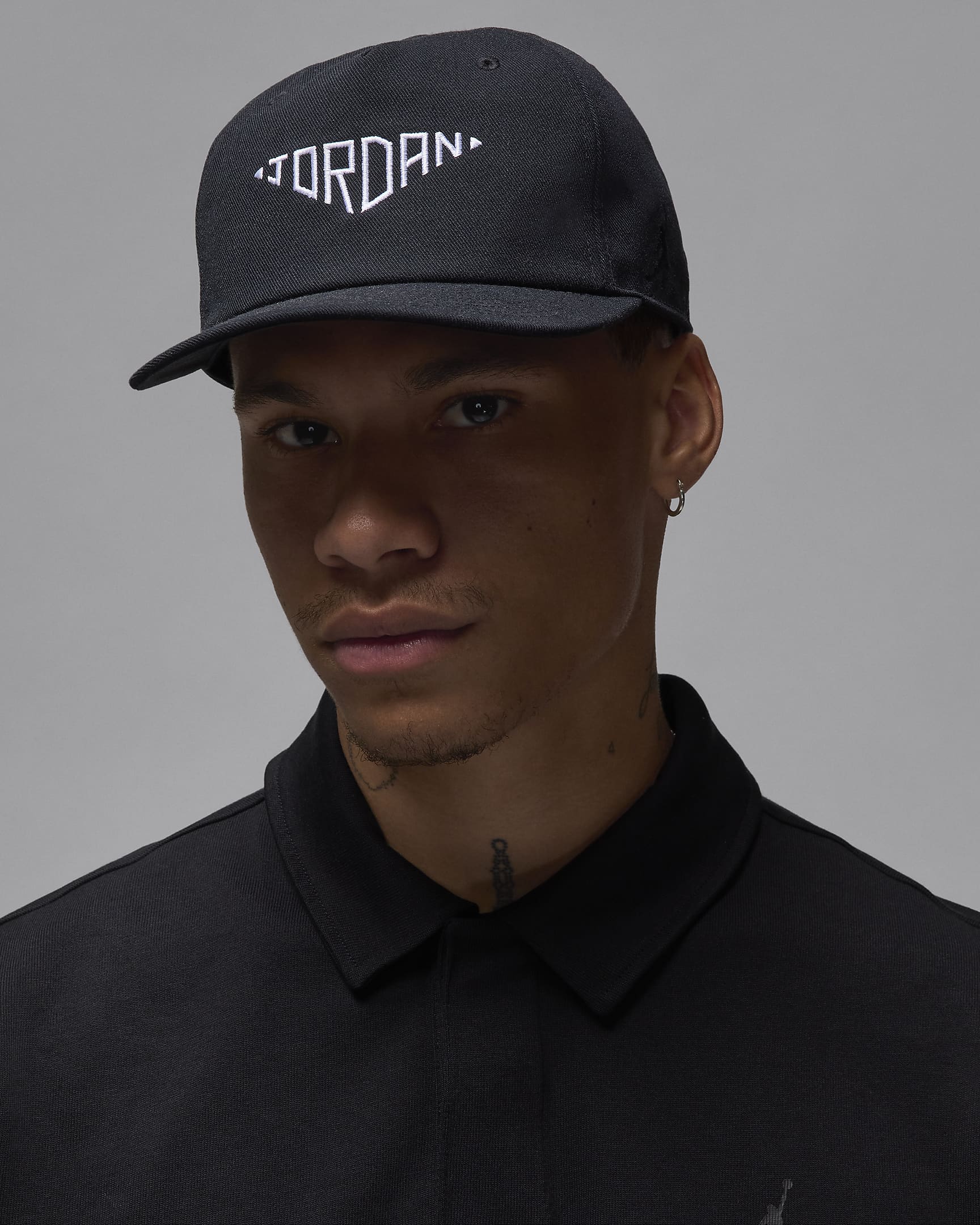 Jordan Pro Unstructured Flat-Bill Hat - Black/White