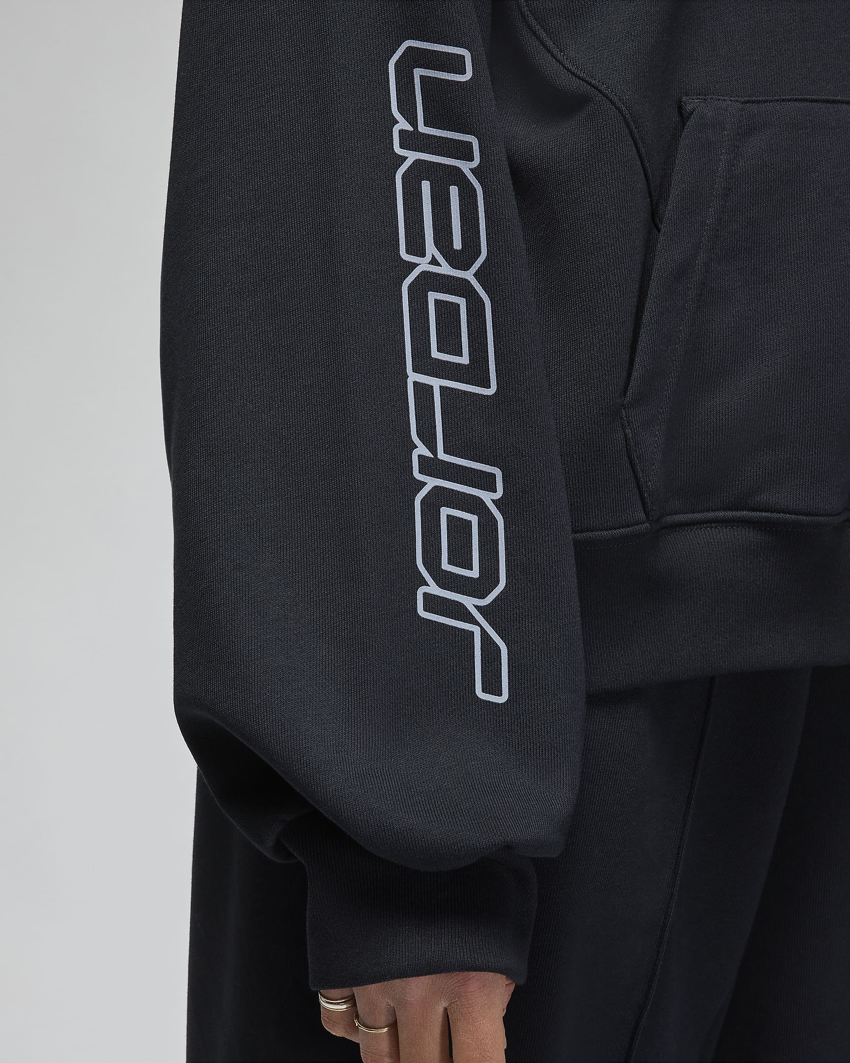 Jordan Sport Sudadera con capucha y estampado de tejido Fleece - Mujer - Negro/Stealth