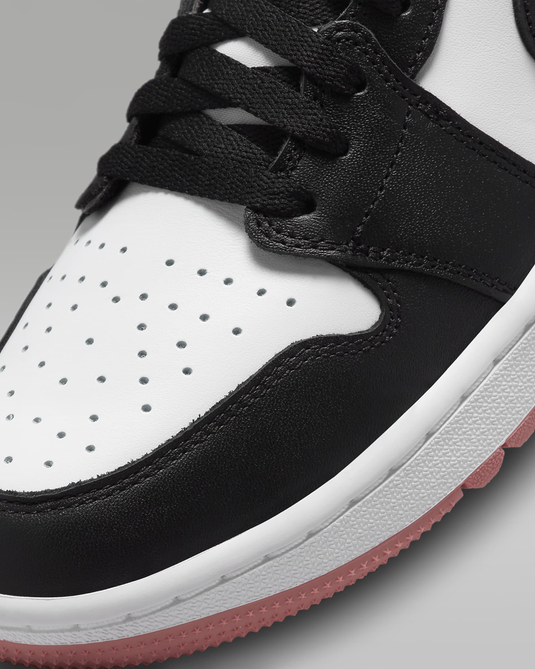 Air Jordan 1 Low G Golf Shoes - White/Rust Pink/Black