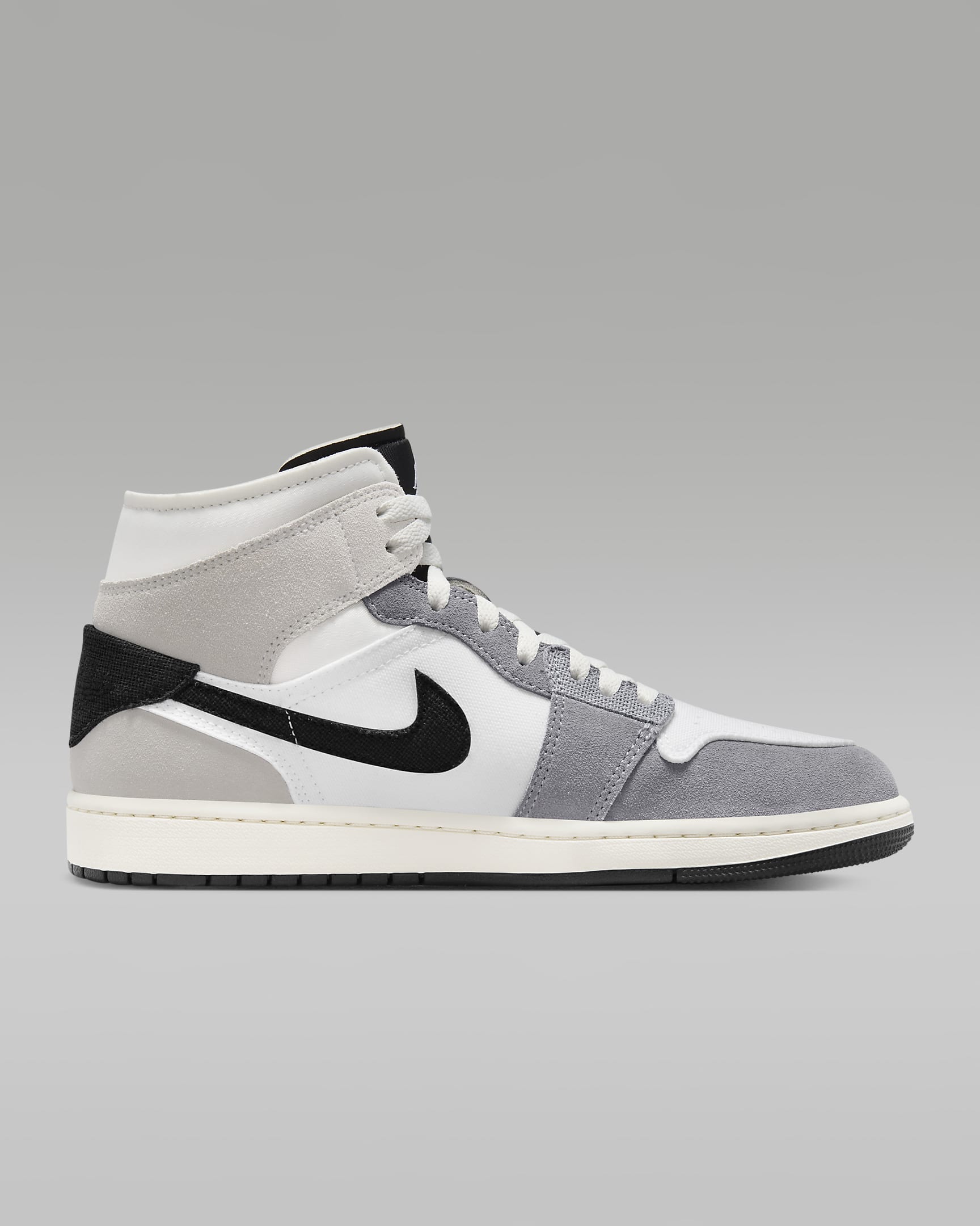 Air Jordan 1 Mid SE Craft Men's Shoes - Cement Grey/White/Tech Grey/Black