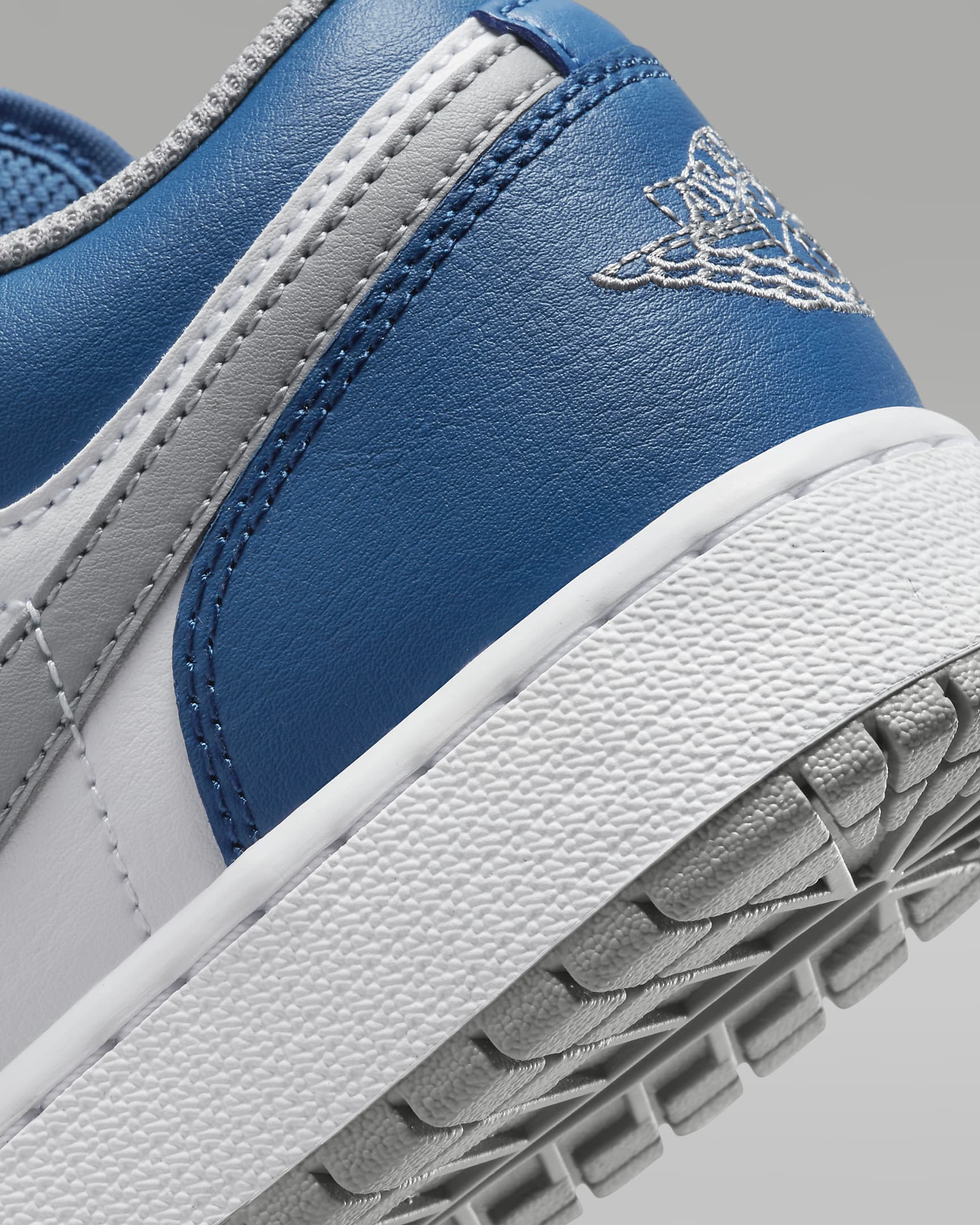 Air Jordan 1 Low Older Kids' Shoes - True Blue/White/Cement Grey