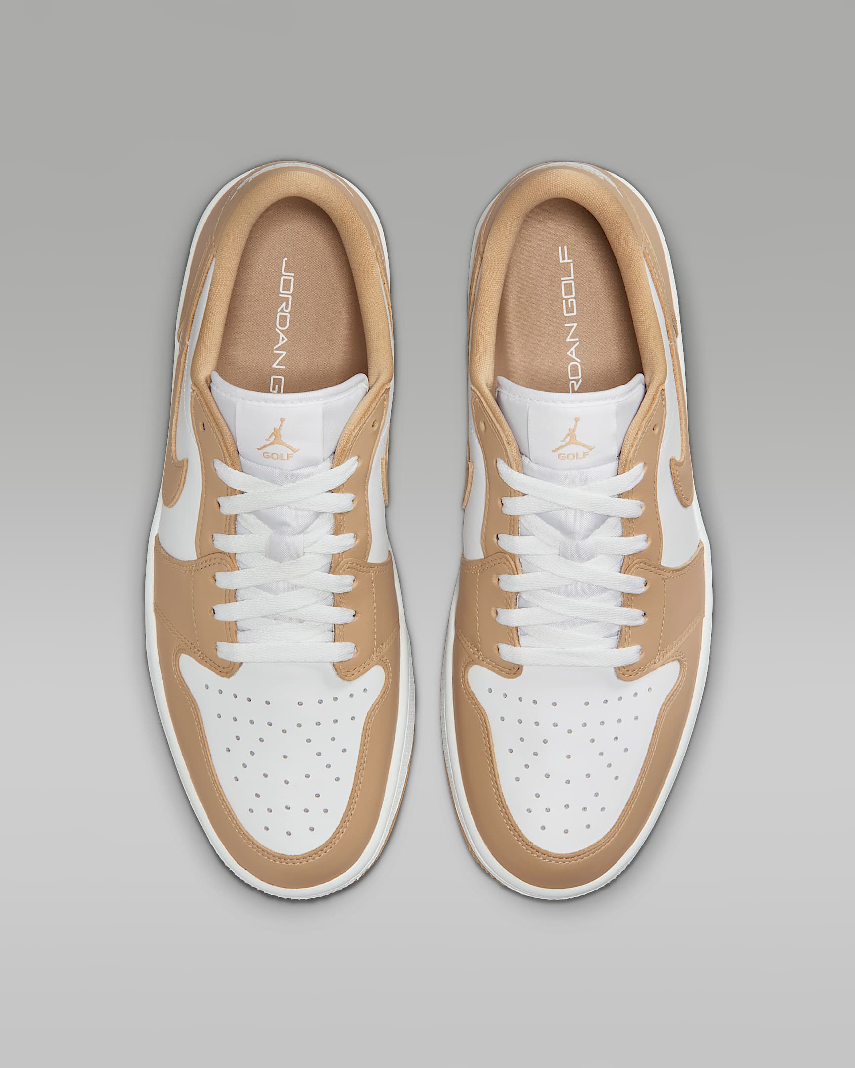 Air Jordan 1 Low G Golf Shoes - White/White/Linen