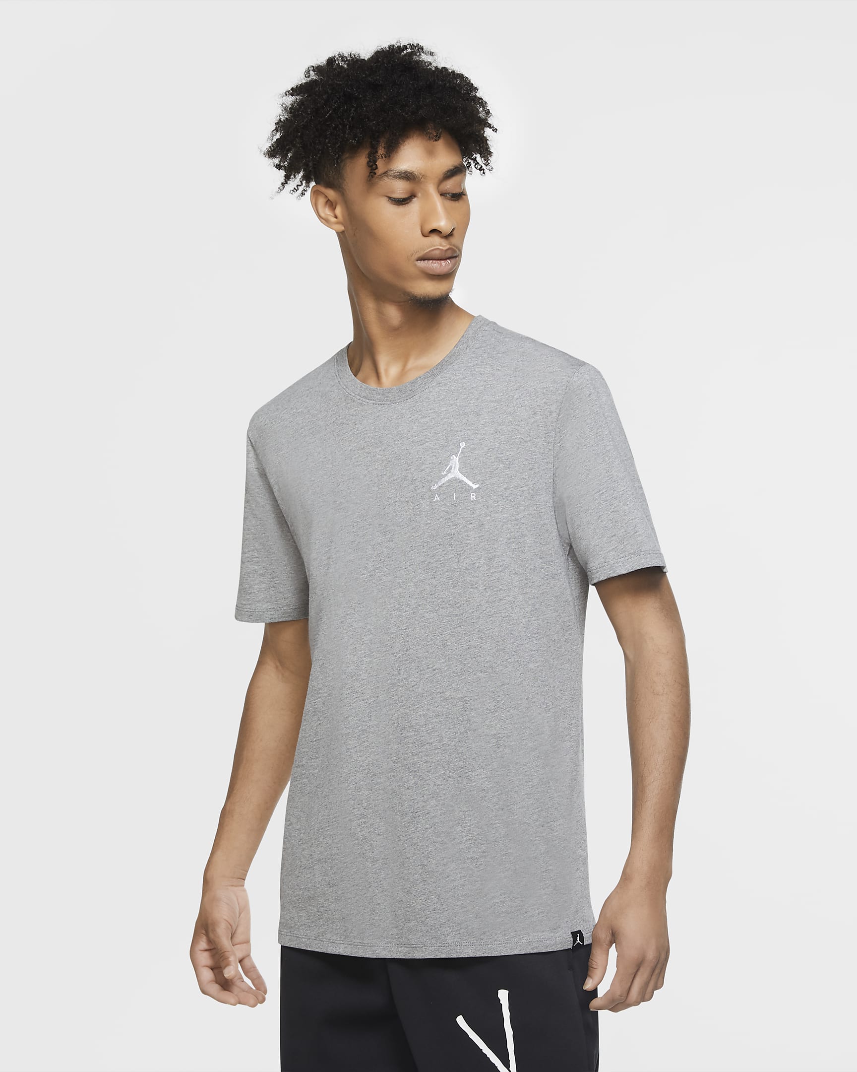 Jordan Jumpman Air Camiseta - Hombre - Carbon Heather/Blanco