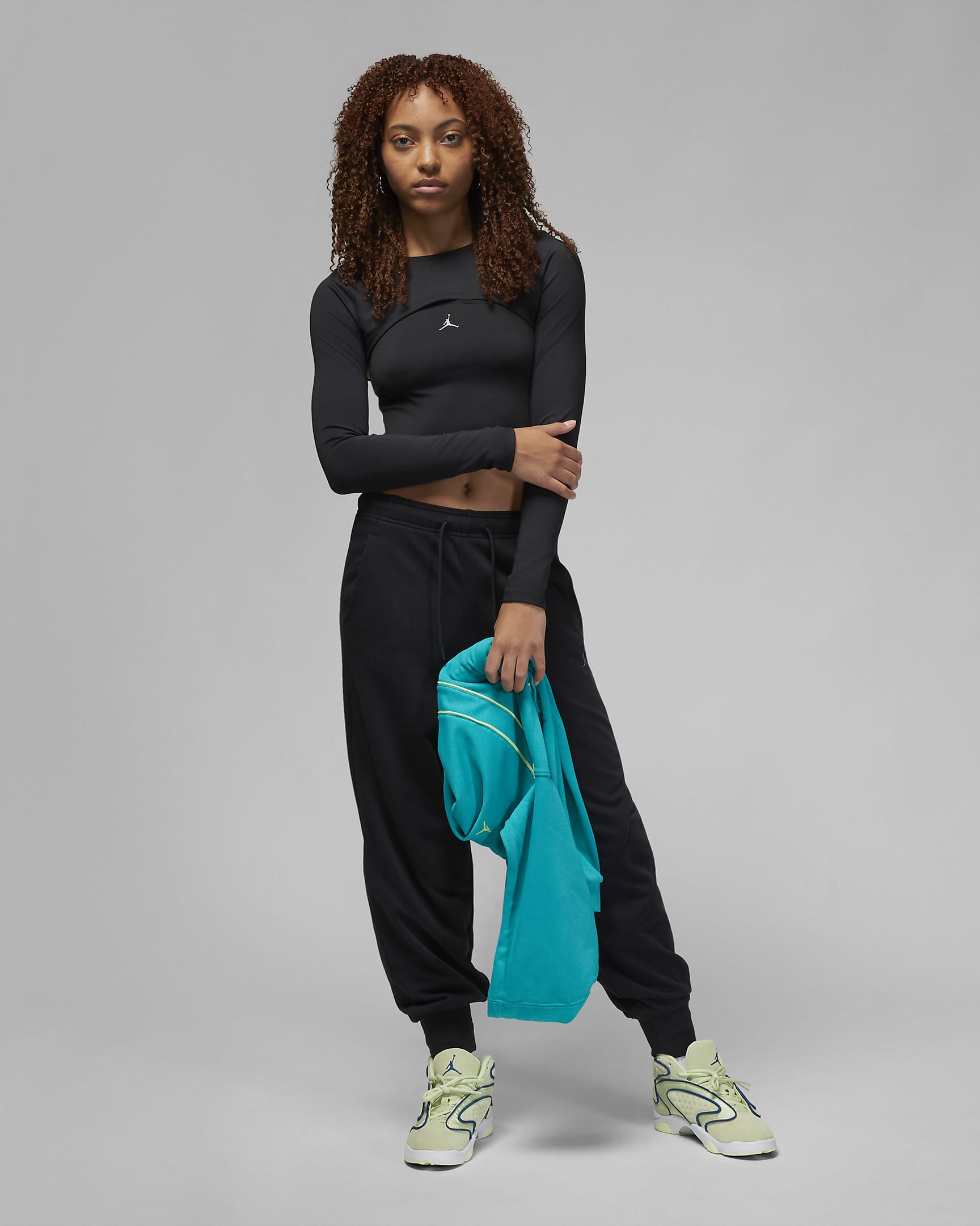 Haut à manches longues 2-en-1 Jordan Sport pour Femme - Noir/Stealth