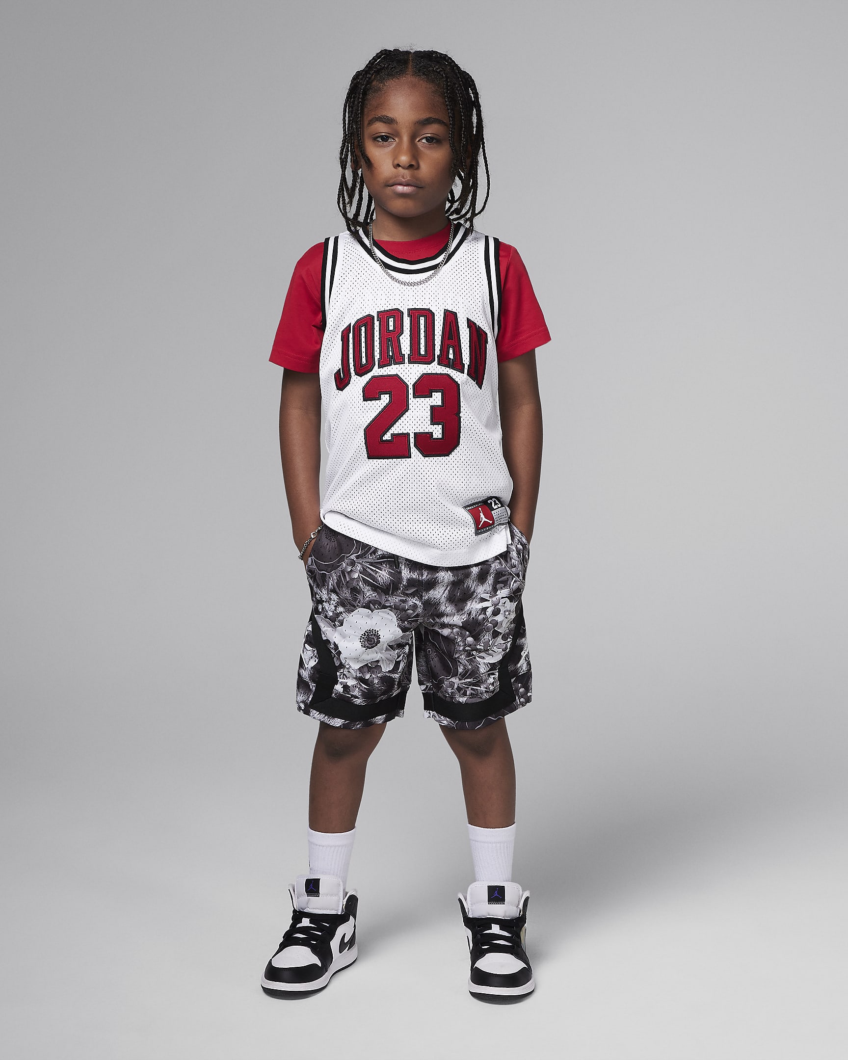 Jordan Little Kids' Dri-FIT Diamond Shorts - Black/Smoke Grey