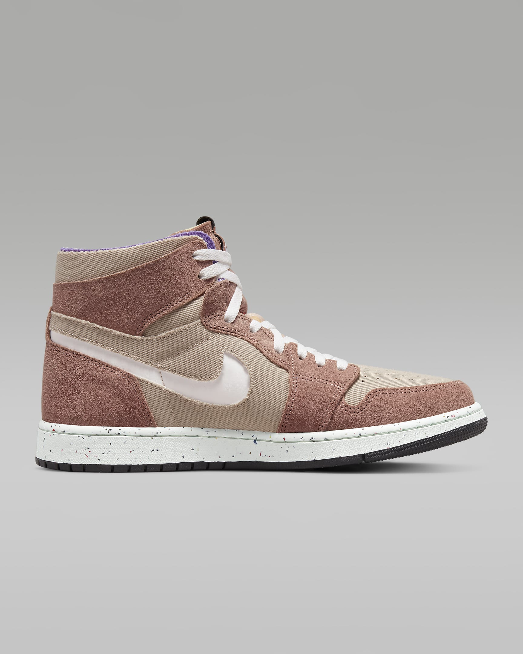 Air Jordan 1 Zoom CMFT Shoes - Fossil Stone/Fossil Rose/Psychic Purple/White