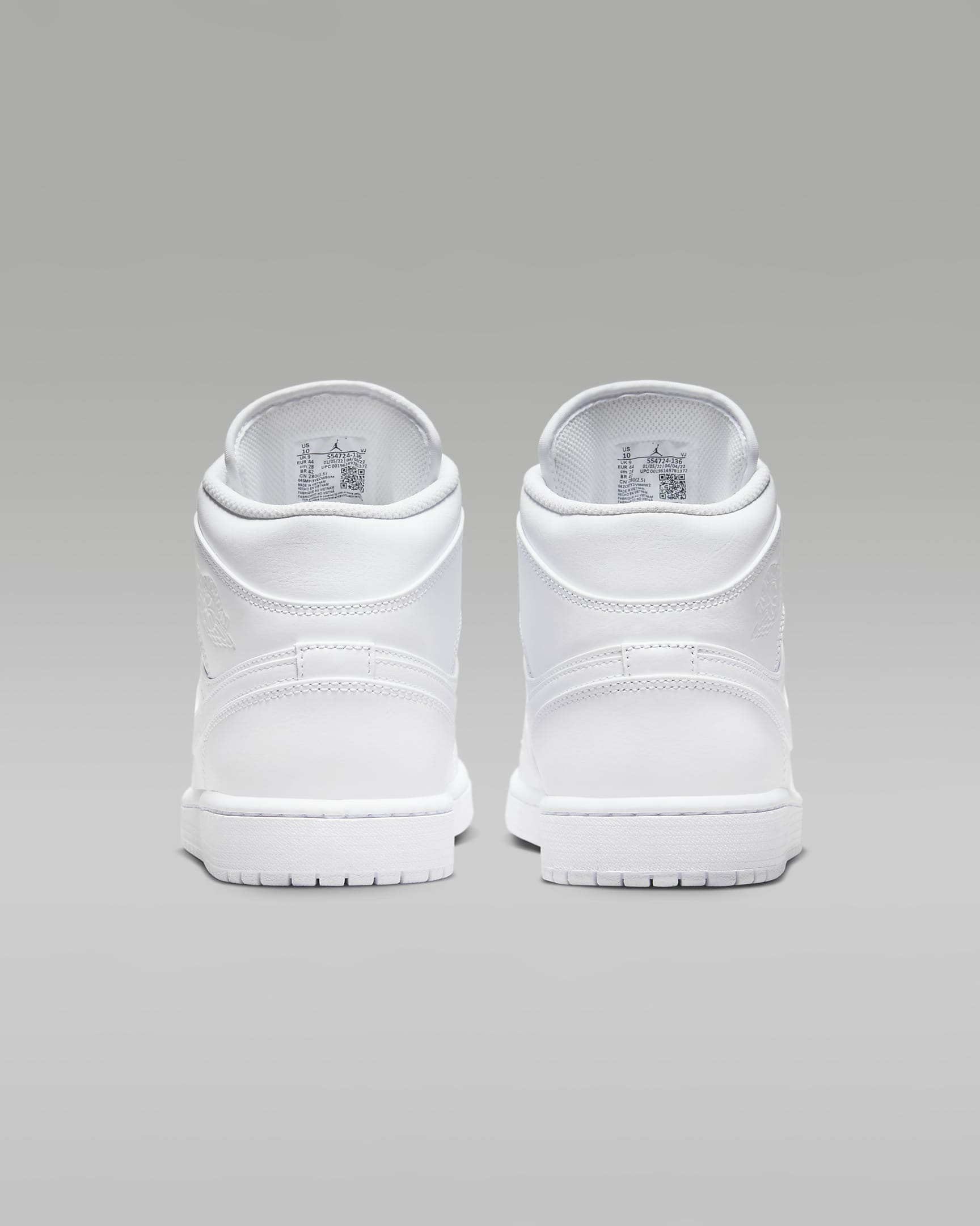 Sapatilhas Air Jordan 1 Mid - Branco/Branco/Branco