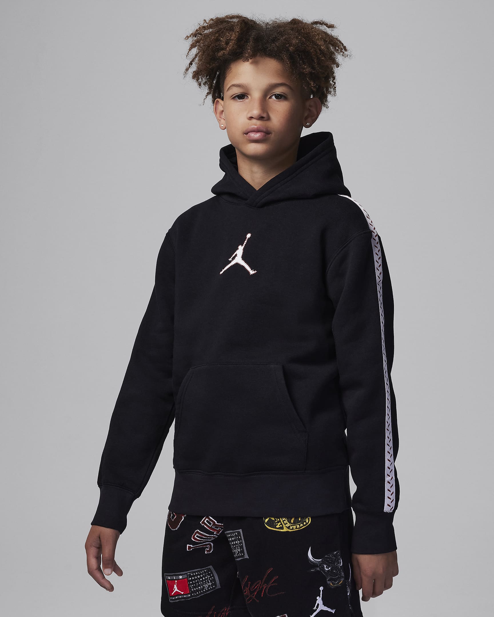 Jordan MJ Flight MVP Big Kids' Pullover Hoodie - Black