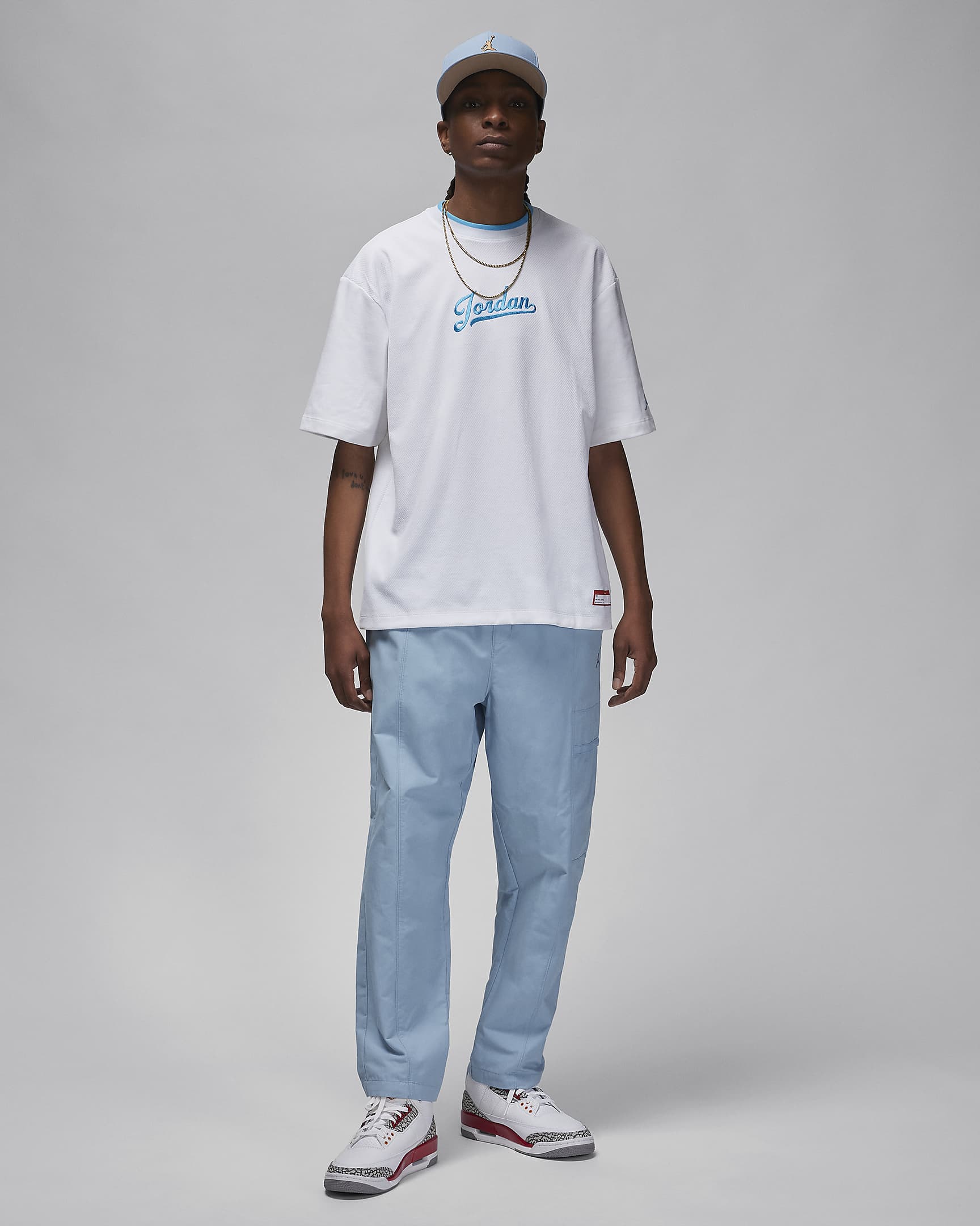 Jordan Flight MVP Men's T-Shirt - White/Dark Powder Blue