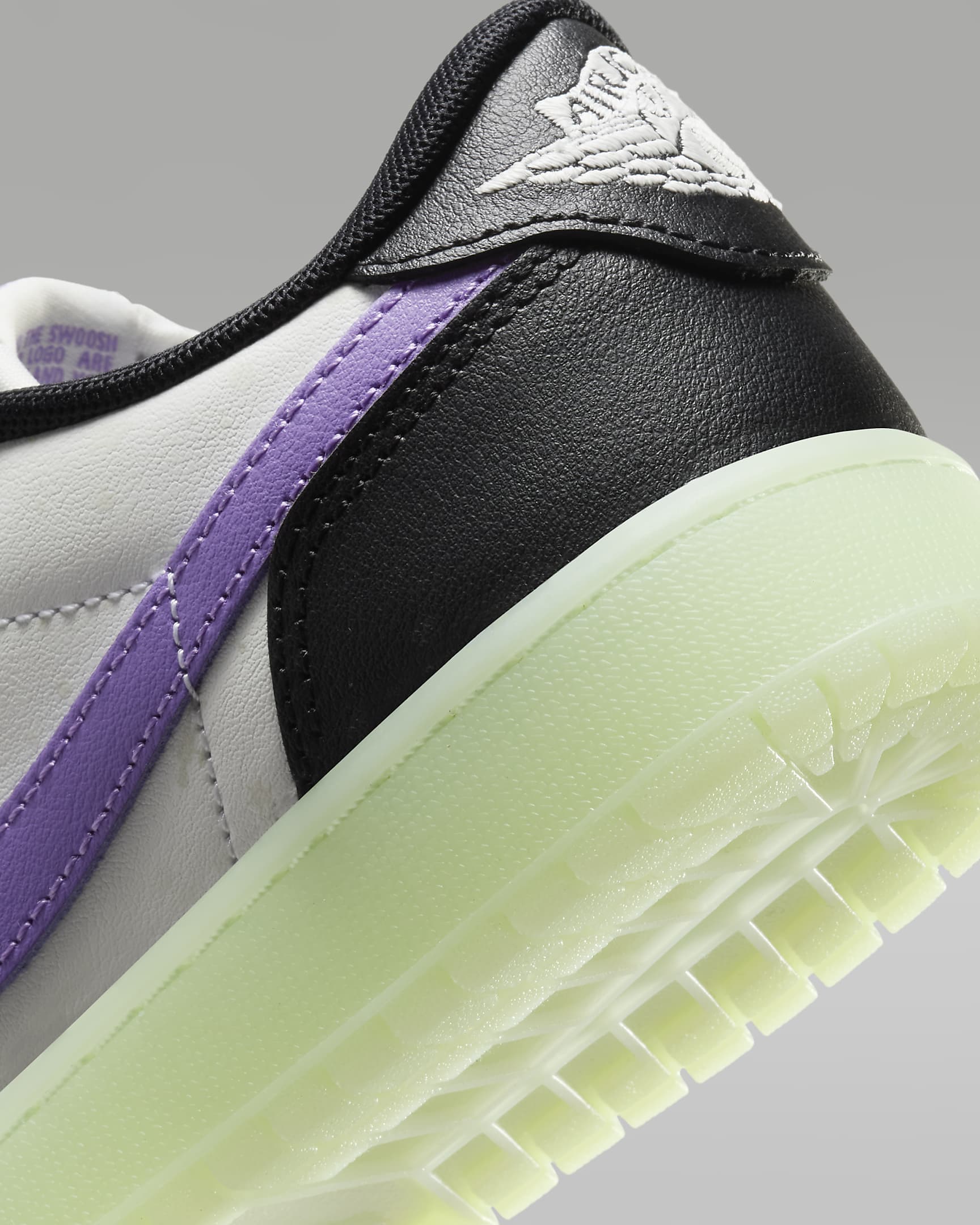 Air Jordan 1 Retro Low Big Kids' Shoes - Black/Volt Tint/Summit White/Black Raspberry