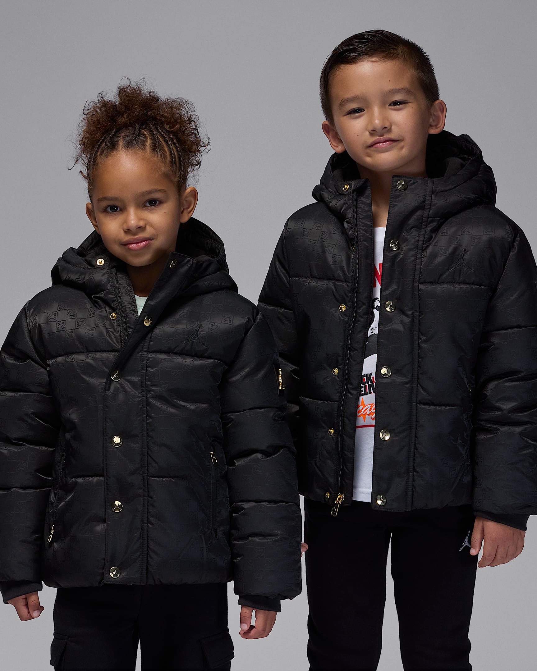 Chamarra de jacquard 23 con relleno para niños talla pequeña Jordan - Negro