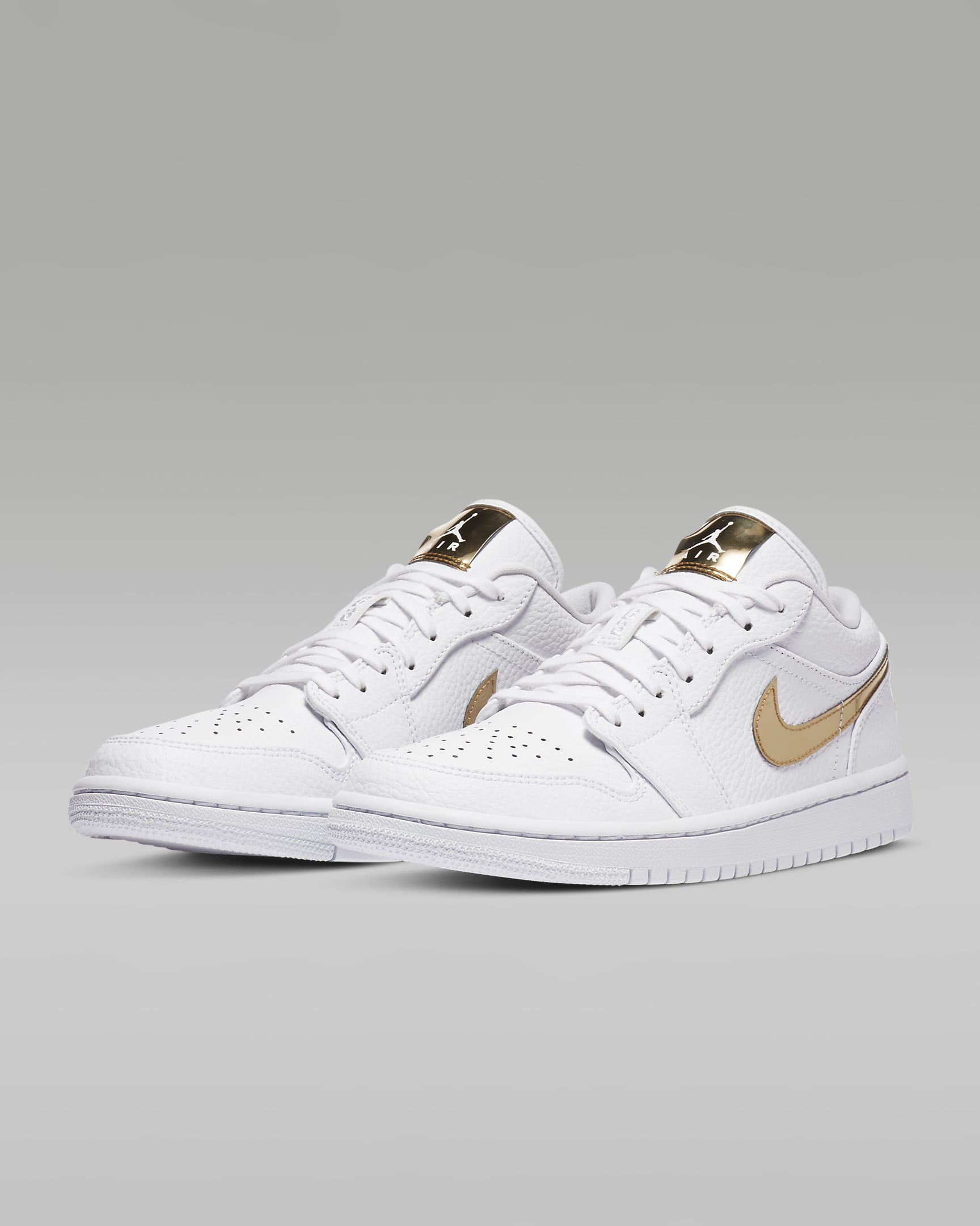 Air Jordan 1 Low SE Sabatilles - Blanc/Blanc/Or metal·litzat