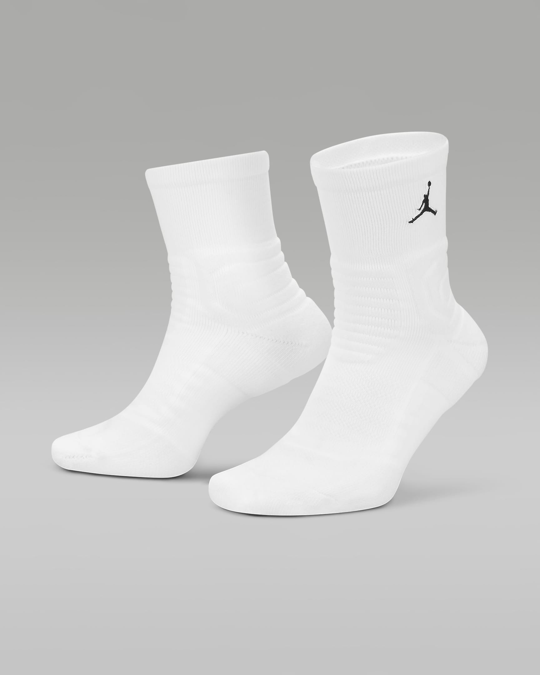 Jordan Ultimate Flight 2.0 Quarter Basketball Socks - White/Black