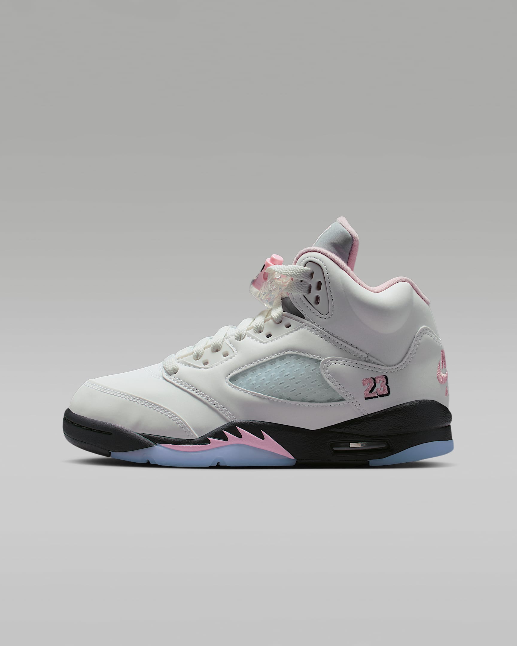 Air Jordan 5 Retro Big Kids' Shoes - White/Black/Medium Soft Pink