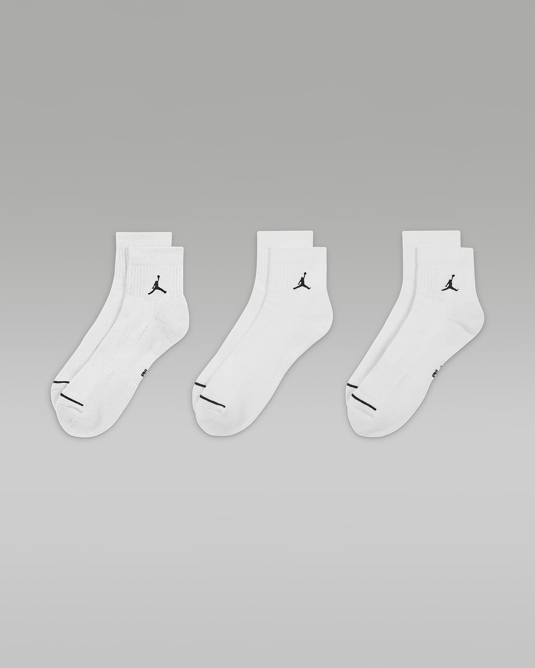 Jordan Everyday Calcetines hasta el tobillo (3 pares) - Blanco/Negro