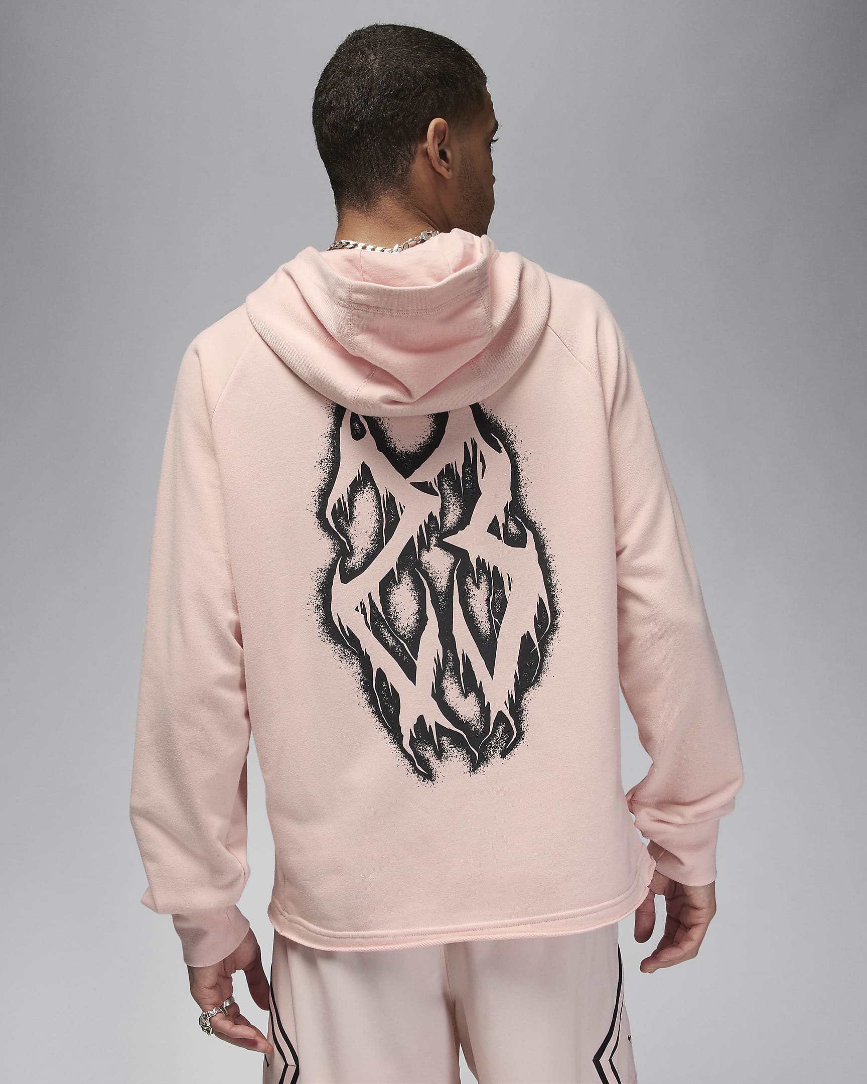 Jordan Dri-FIT Sport Men's Graphic Fleece Pullover Hoodie - Legend Pink/Black