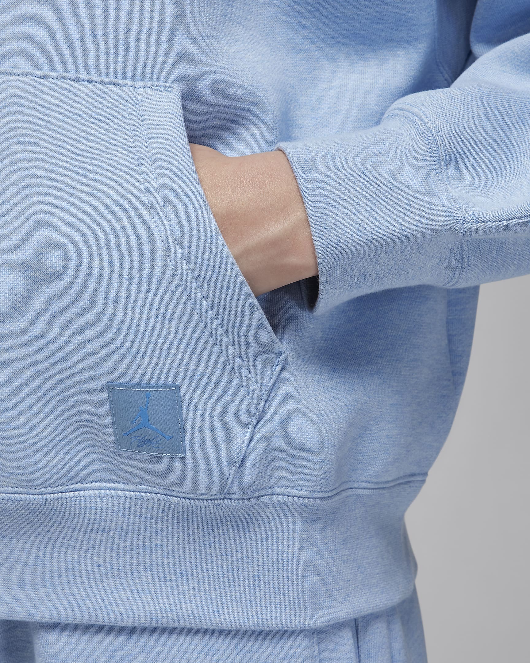 Top con zip a 1/4 Jordan Flight Fleece – Donna - Blue Grey/Heather