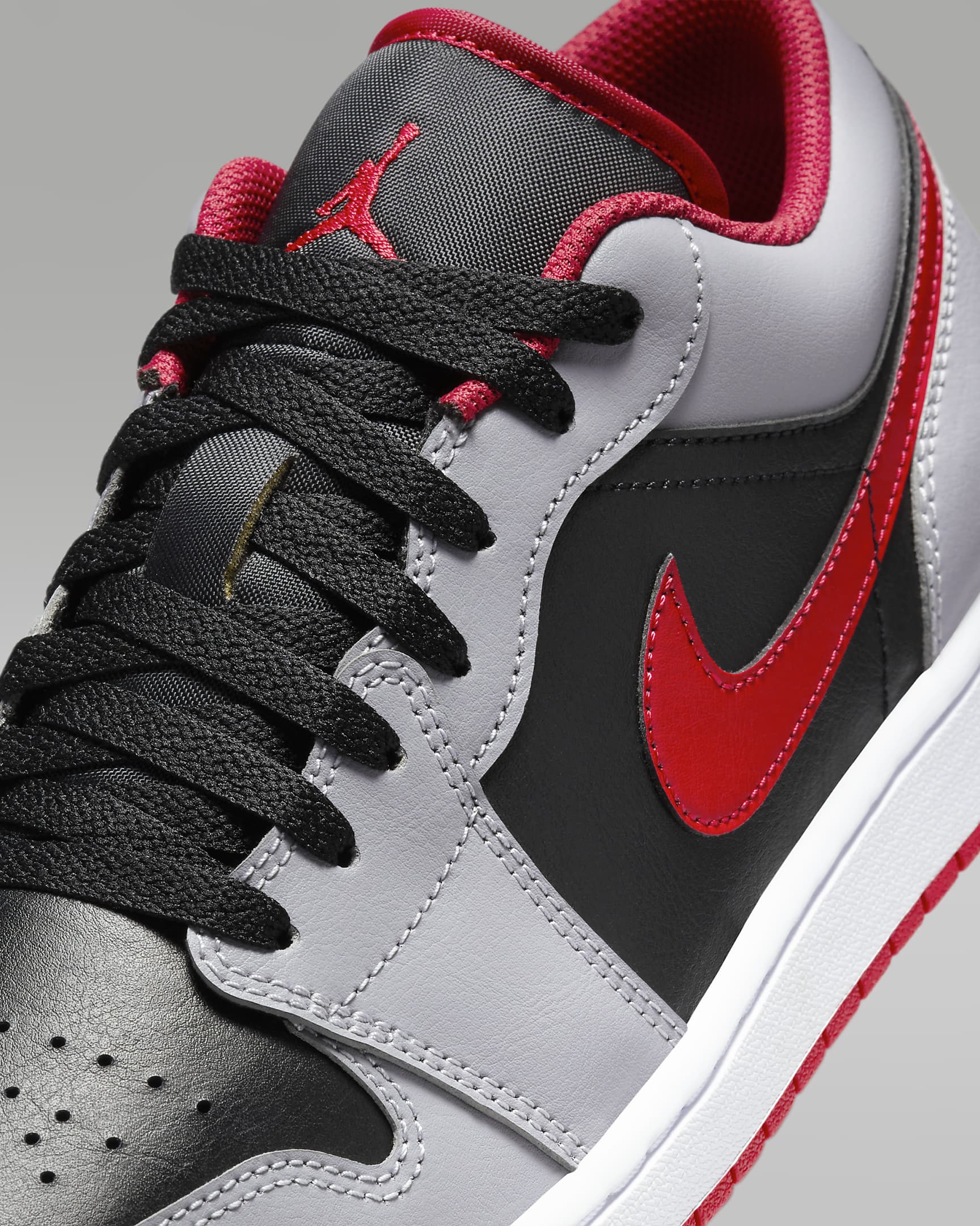 Air Jordan 1 Low Men's Shoes - Black/Cement Grey/White/Fire Red