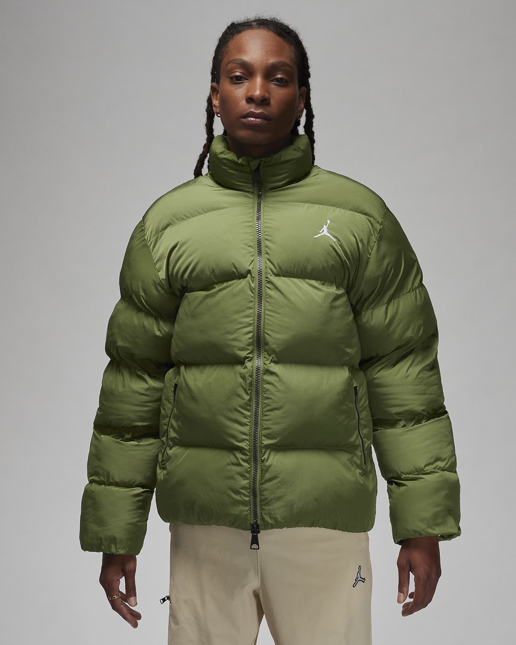 Jordan Essentials Men's Poly Puffer Jacket - Sky J Light Olive/White