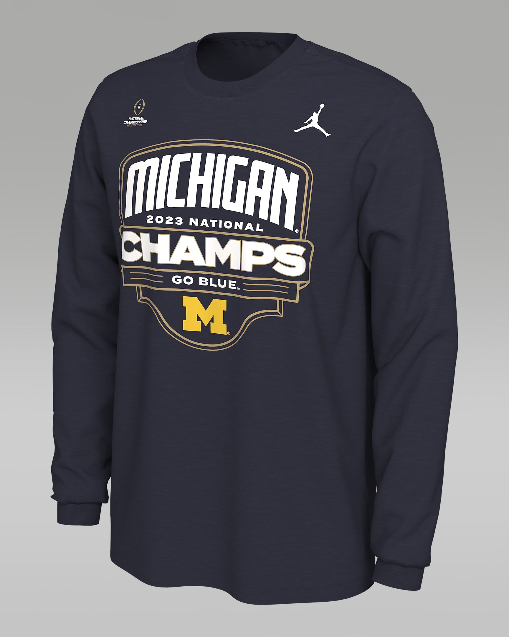 Michigan Men's Jordan College Long-Sleeve T-Shirt - College Navy