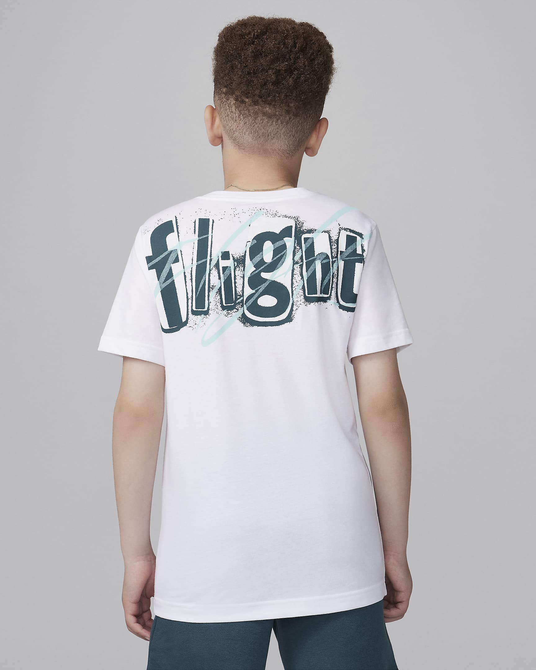 Playera Flight Team para niños talla grande Jordan - Blanco