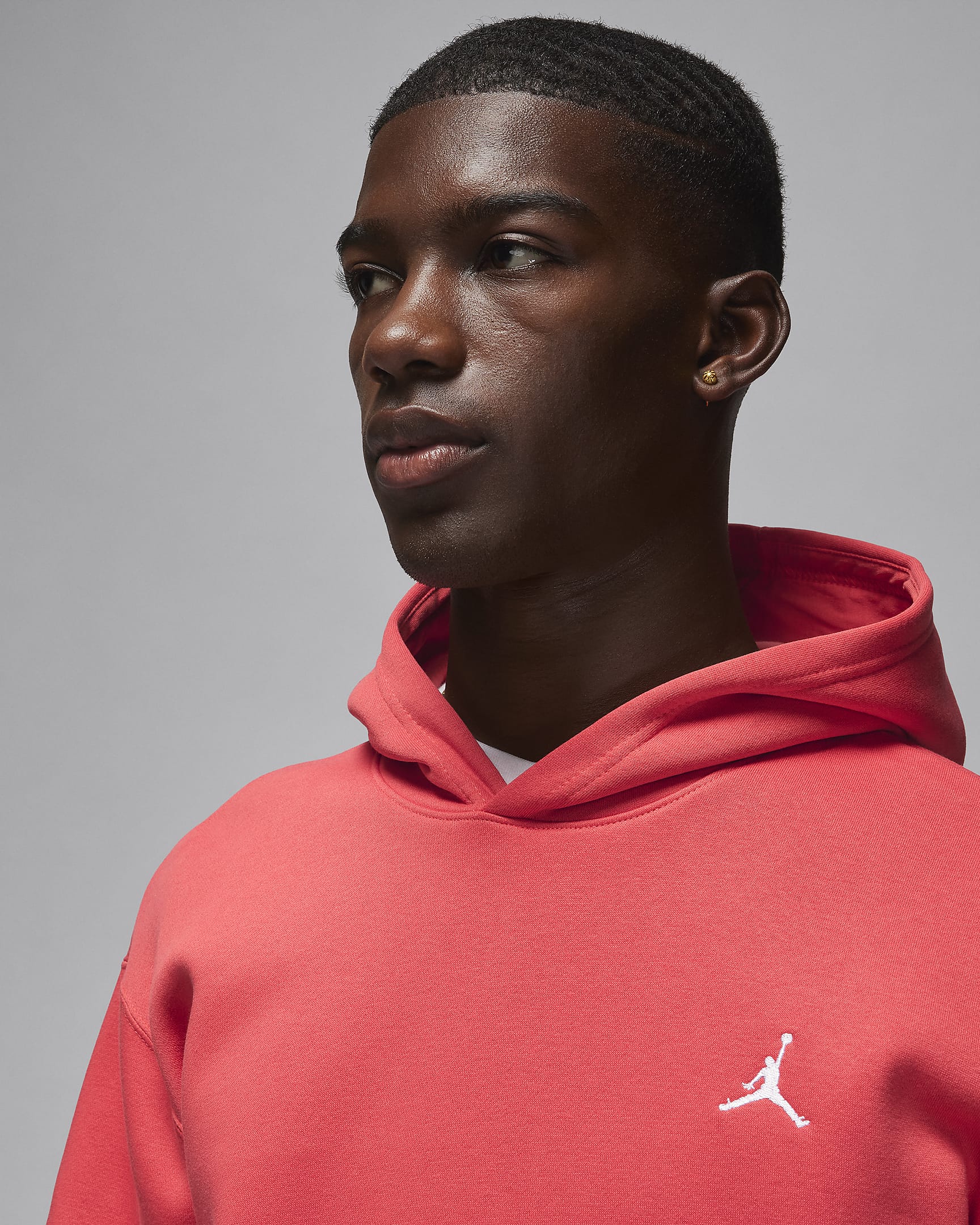 Jordan Brooklyn Fleece Men's Printed Pullover Hoodie - Lobster/White