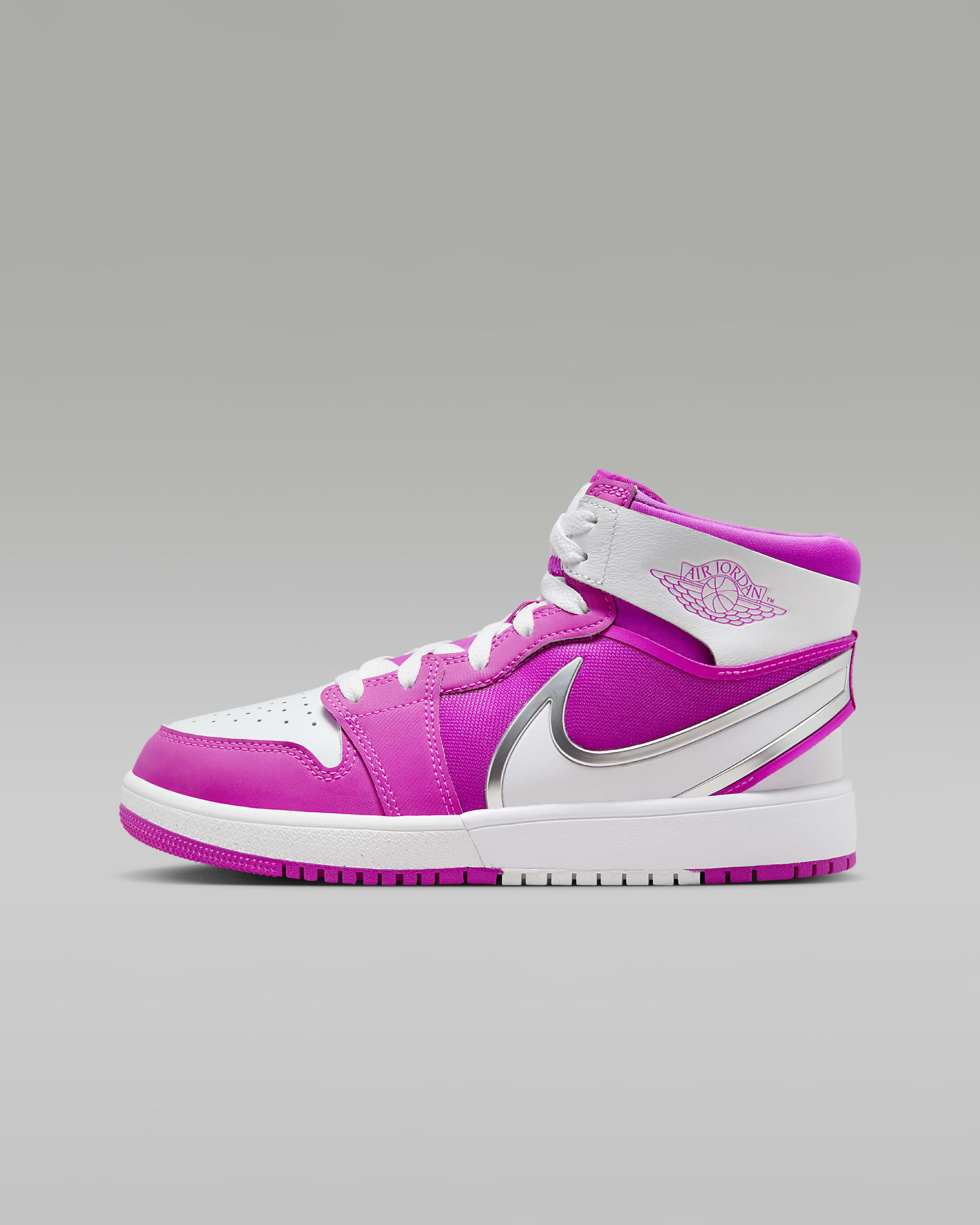 Scarpa Jordan 1 Mid RM EasyOn – Ragazzo/a - Fire Pink/Bianco/Bianco