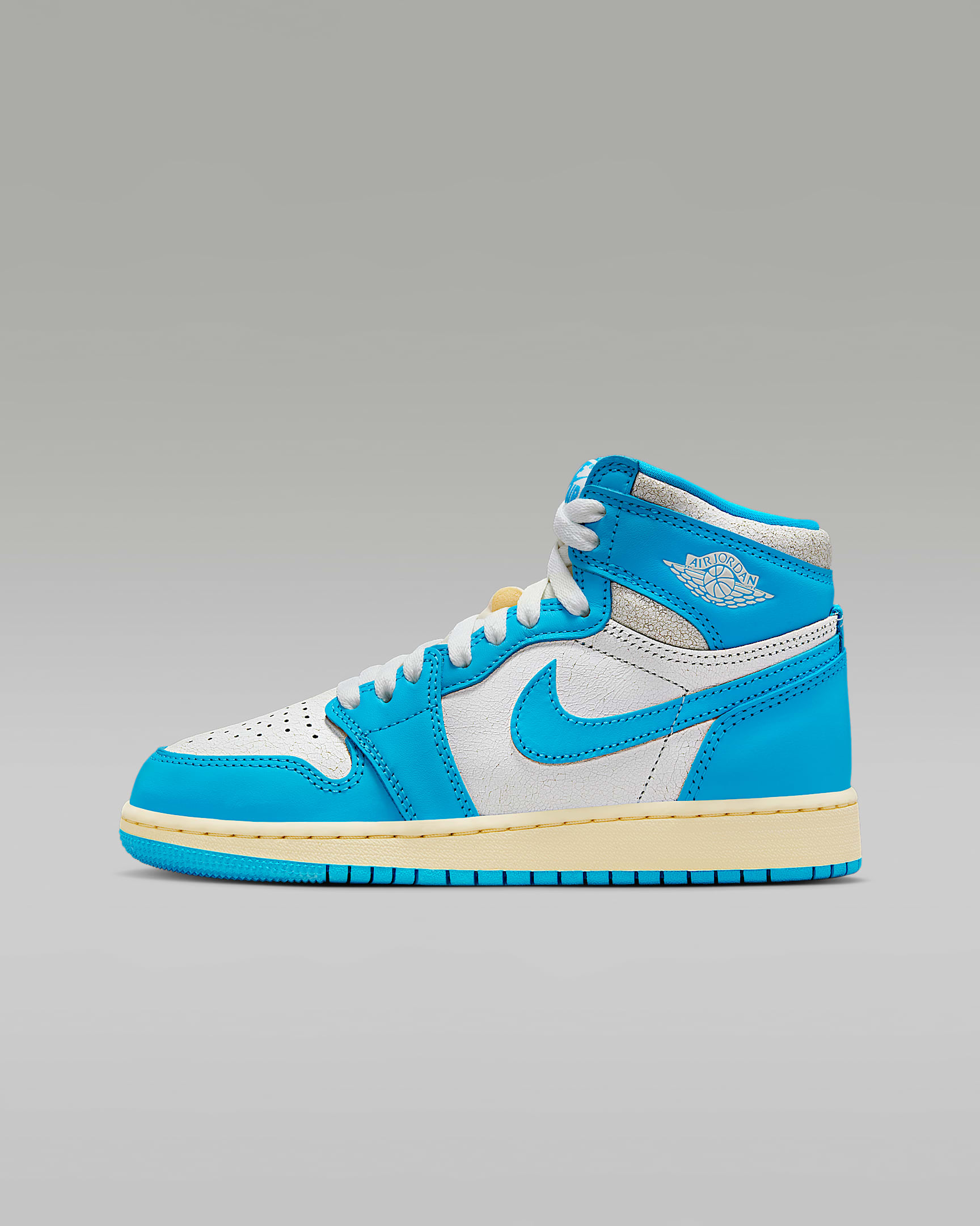 Air Jordan 1 High OG "UNC Reimagined" Big Kids' Shoes - Dark Powder Blue/Sail/Dark Powder Blue