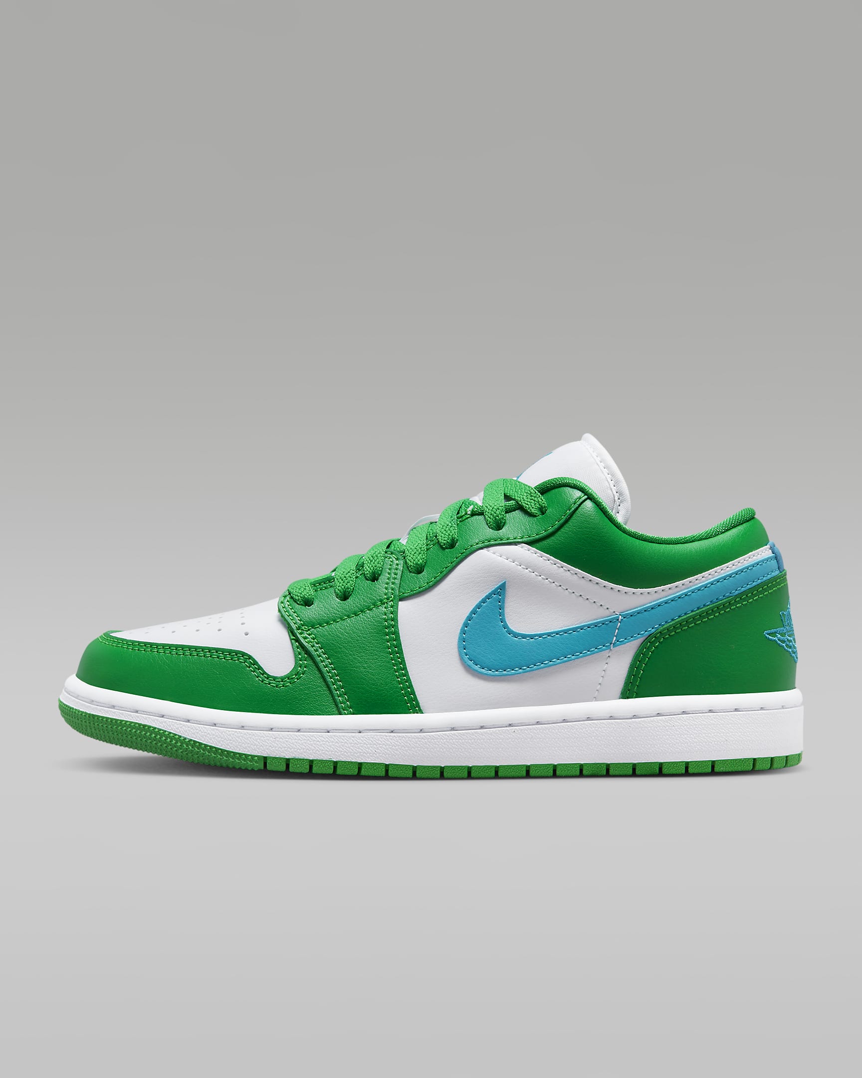 Air Jordan 1 Low Women's Shoes - Lucky Green/White/Aquatone