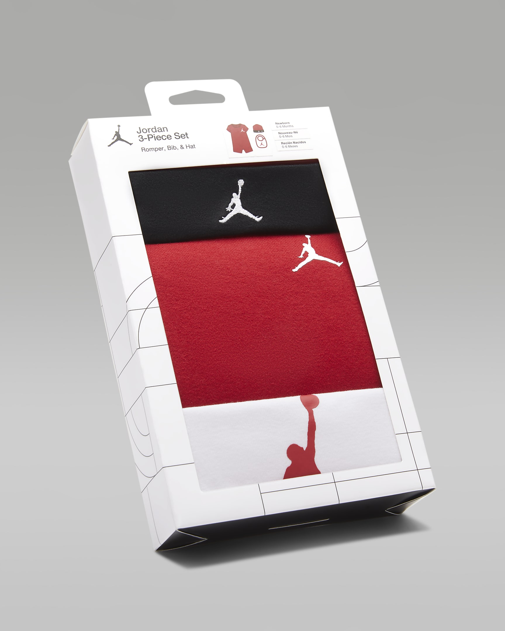 Tredelat set med sparkdräkt Jordan Jumpman för baby - Gym Red