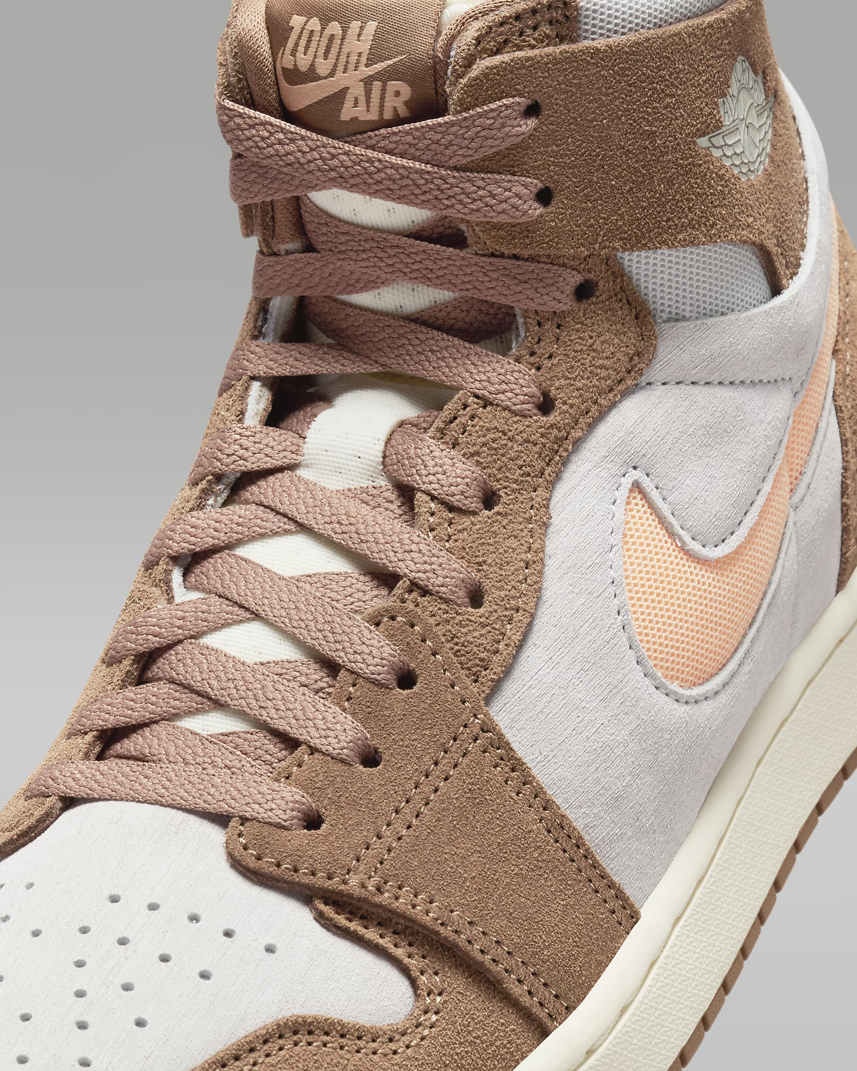 Air Jordan 1 Zoom CMFT 2 Men's Shoes - Archaeo Brown/Neutral Grey/Sail/Orange Chalk