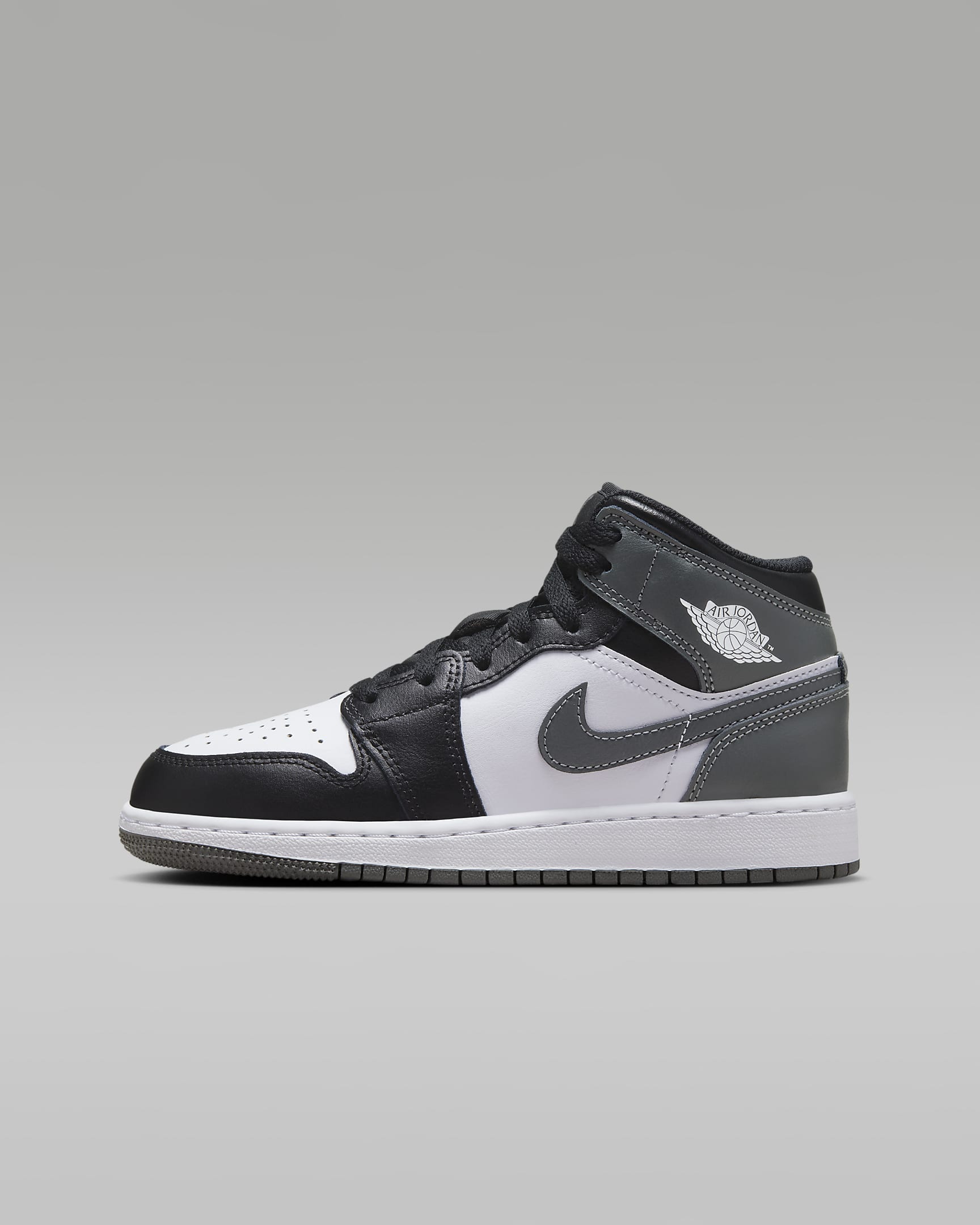 Calzado para niños grandes Air Jordan 1 Mid - Negro/Blanco/Gris hierro