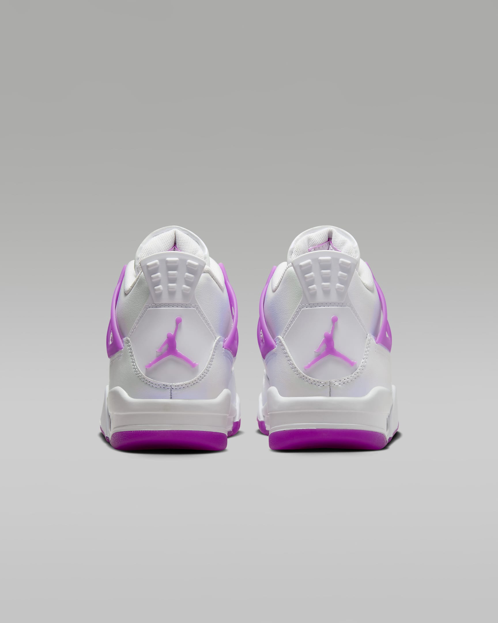 Air Jordan 4 Retro 大童鞋款 - 白色/Hyper Violet