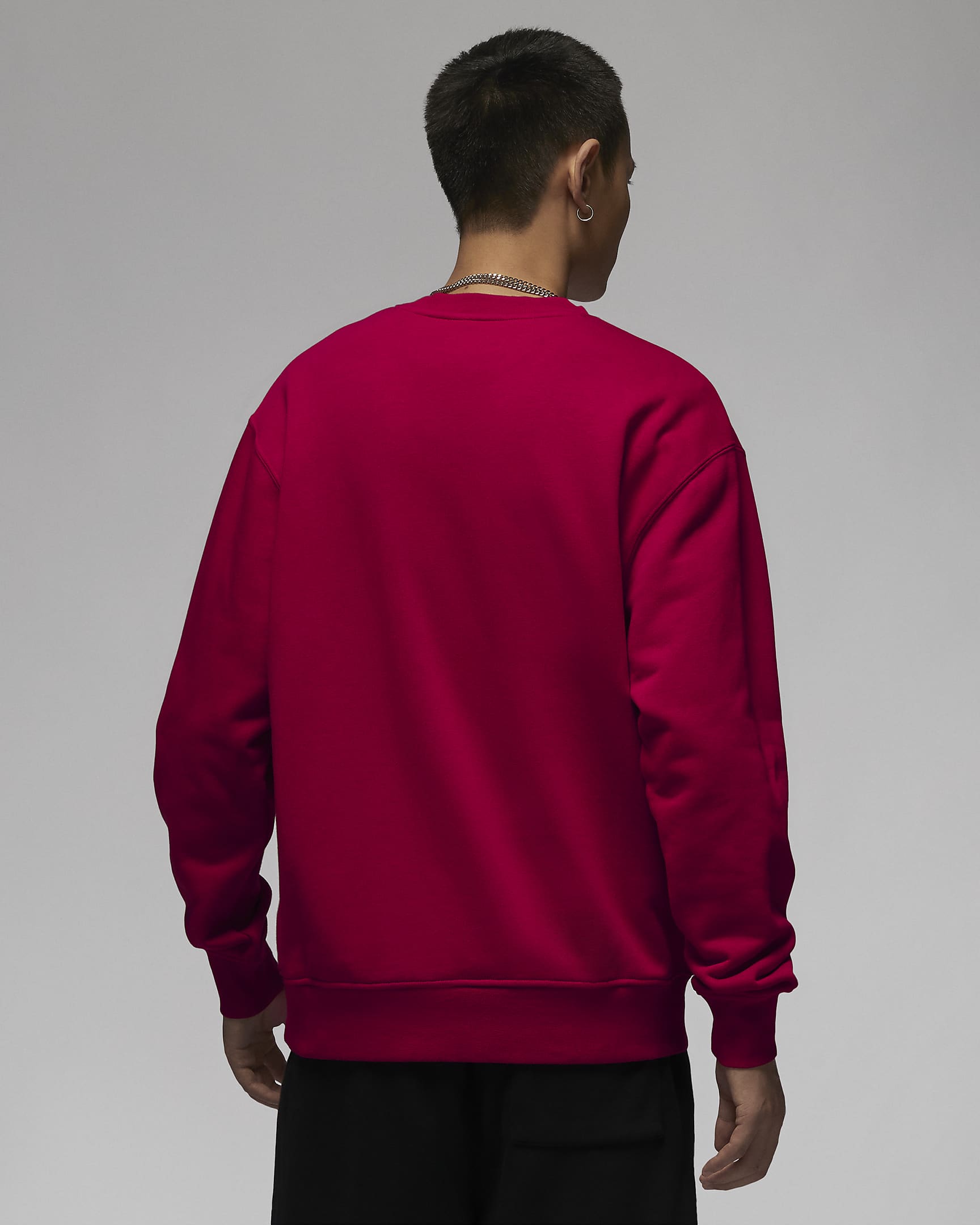 Jordan Essentials 男款內毛圈 Fleece 圓領運動衫 - Gym Red/白色