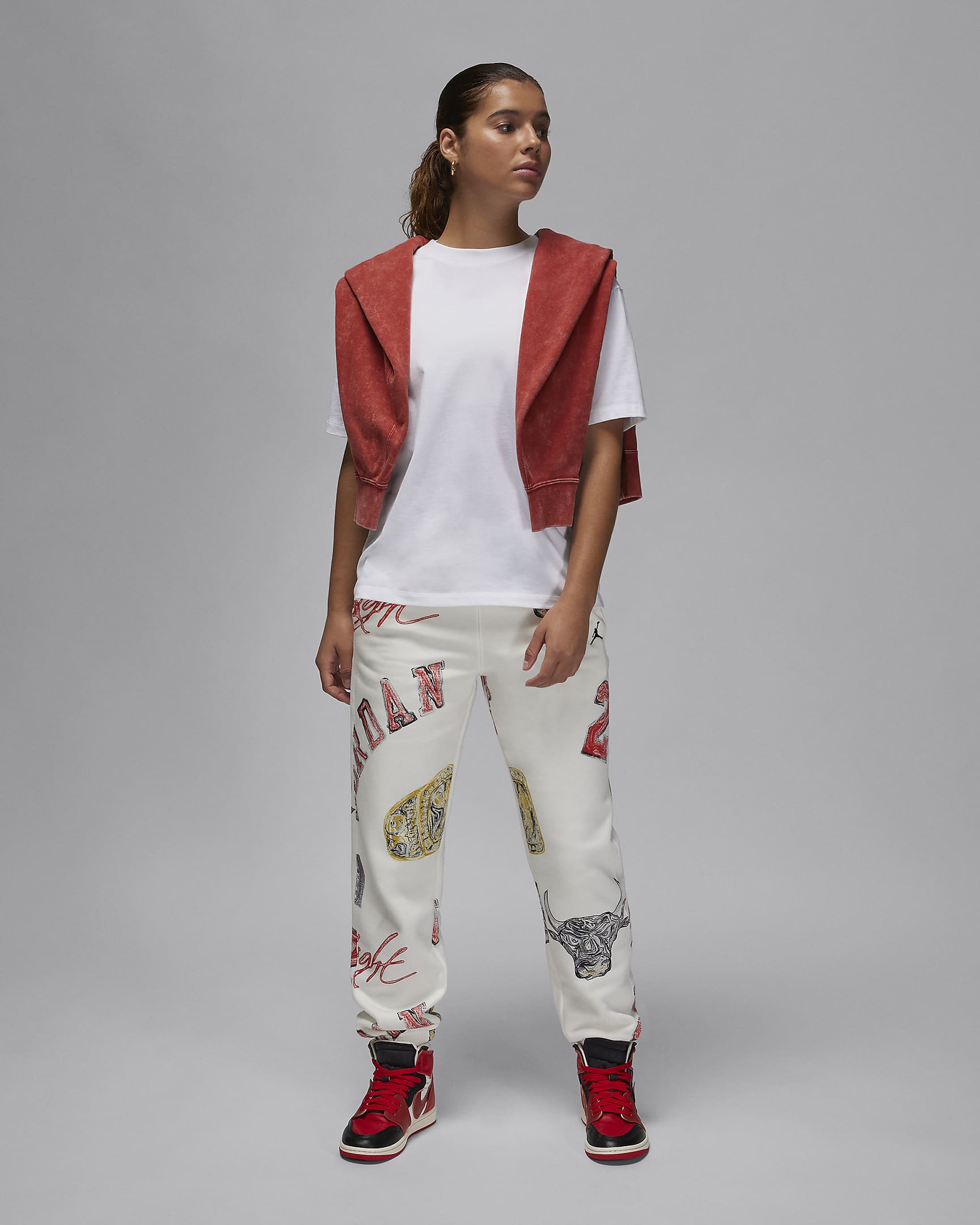 Jordan Women's T-shirt - White/Dune Red