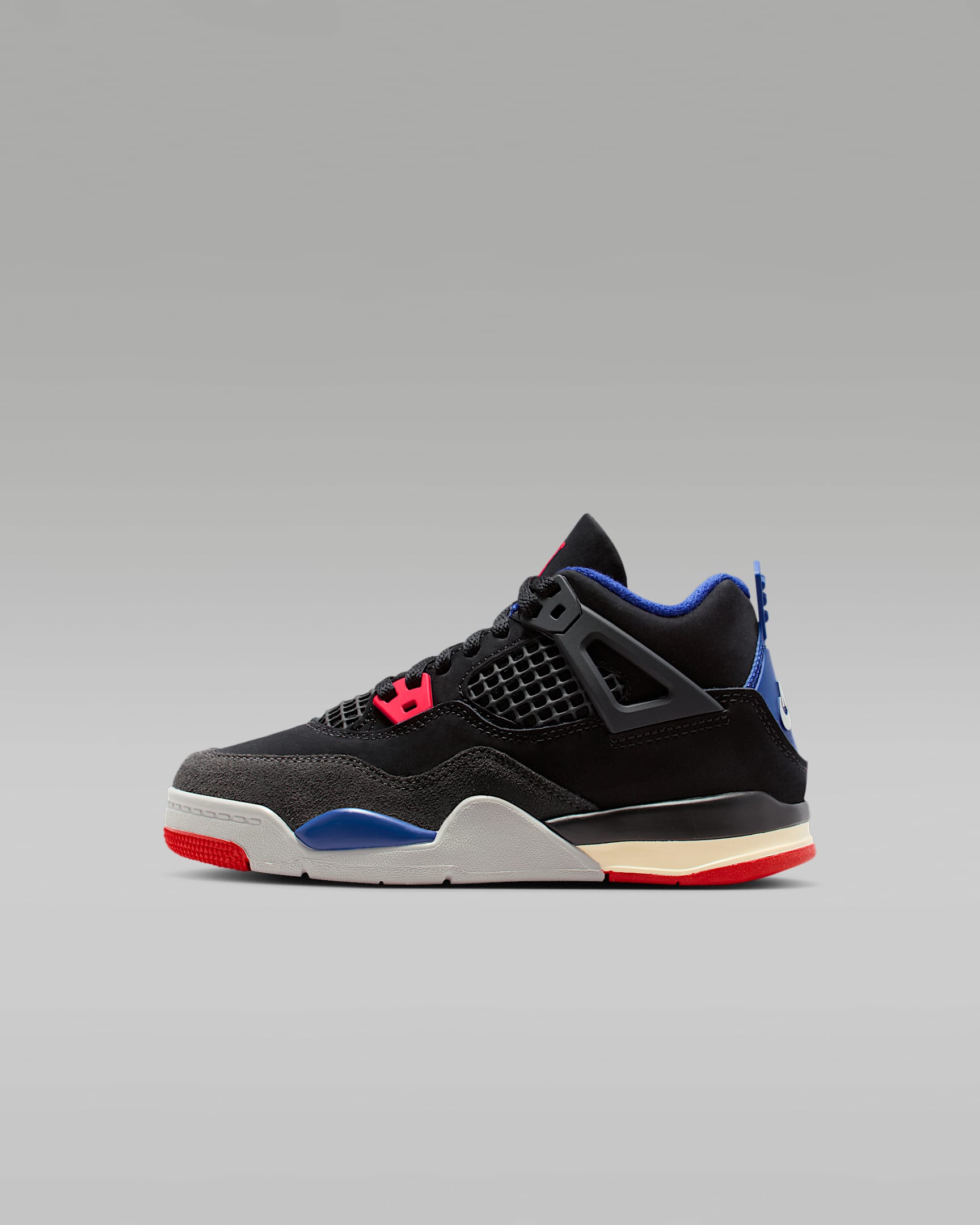 Jordan 4 Retro Little Kids' Shoes - Black/Deep Royal Blue/Dark Smoke Grey/Fire Red