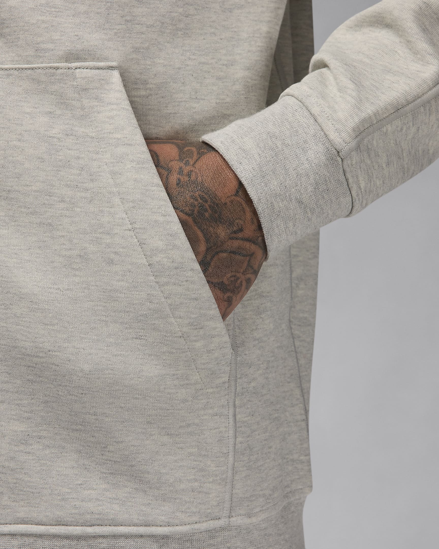 Jordan Sport Hoop Fleece Dri-FIT herenhoodie met rits - Grey Heather/Zwart