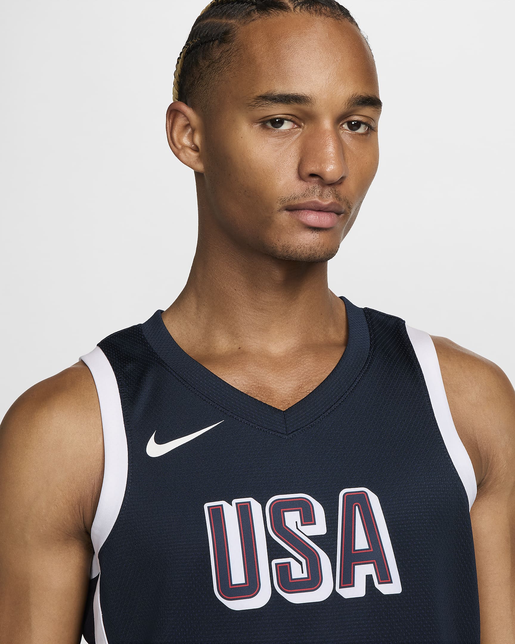 Maillot Nike Basketball USAB Limited Extérieur pour homme - Obsidian/Blanc