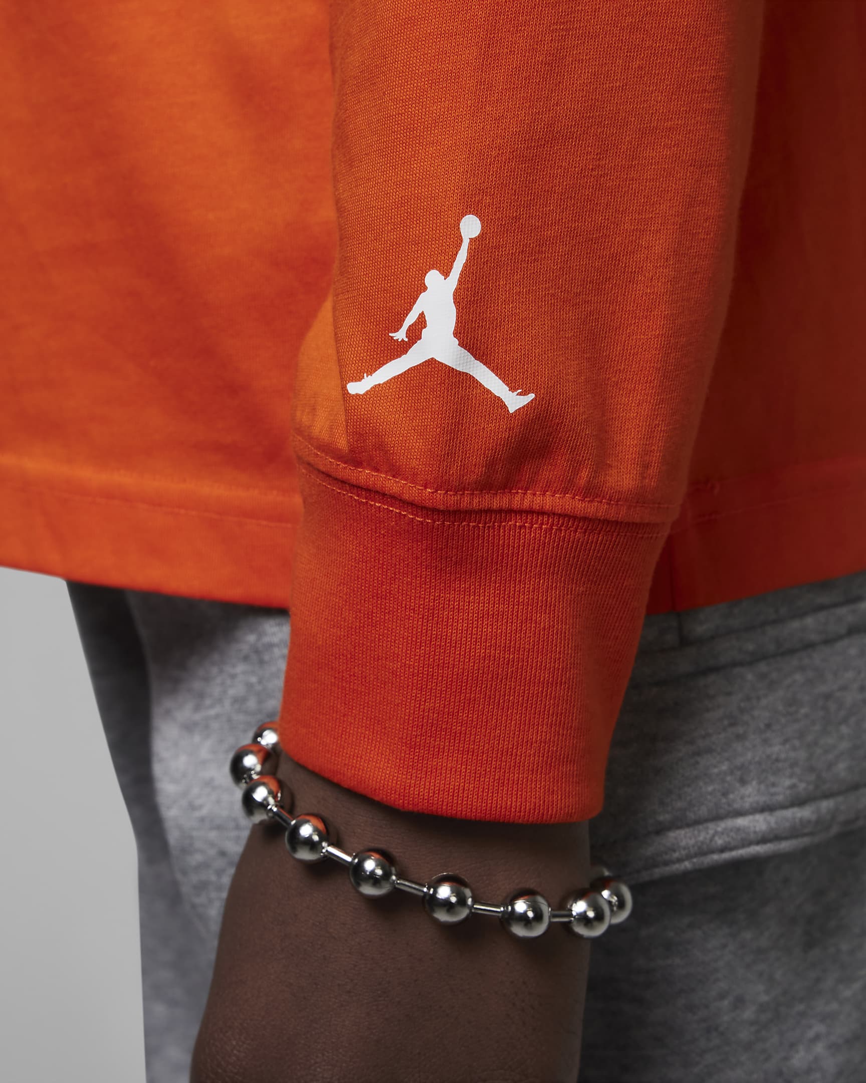 Jordan MVP Breakout Long Sleeve Tee Big Kids' (Boys') T-Shirt - Rush Orange