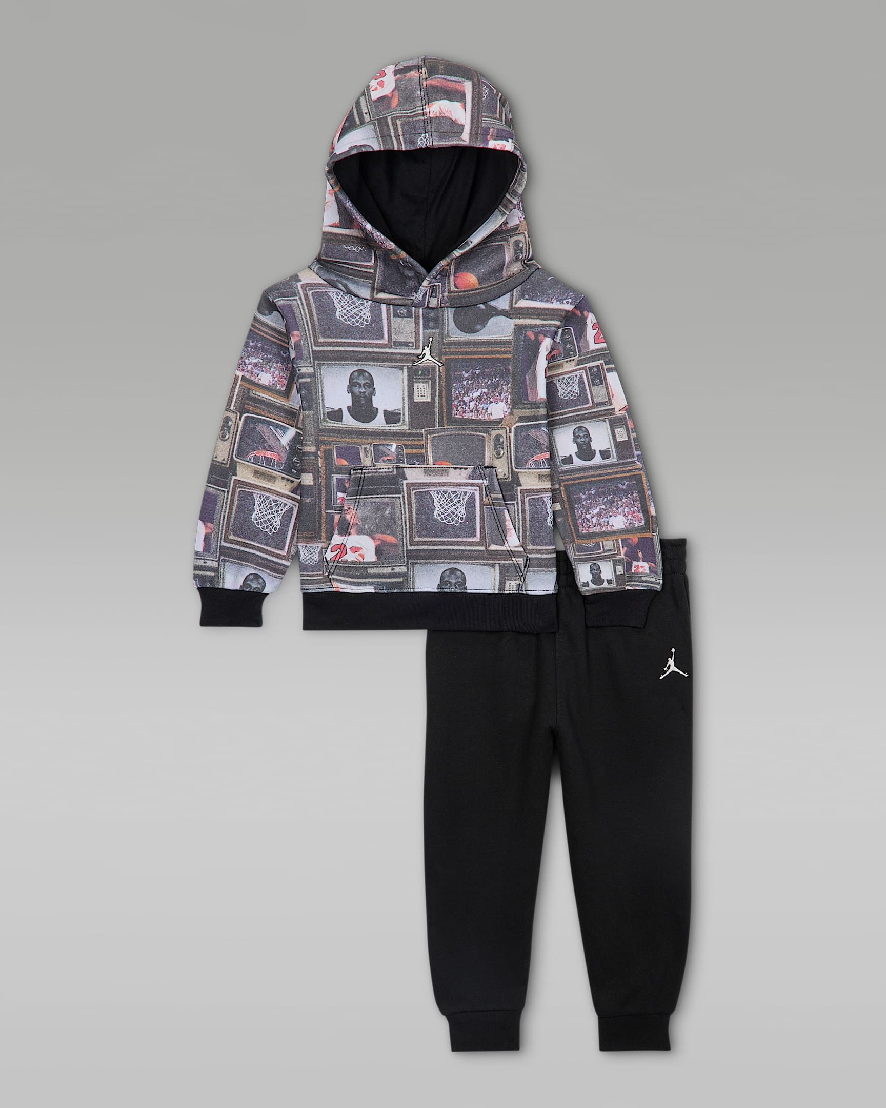 Dwuczęściowy zestaw z nadrukiem dla niemowląt Jordan Brooklyn Fleece (12–24 M) - Czerń