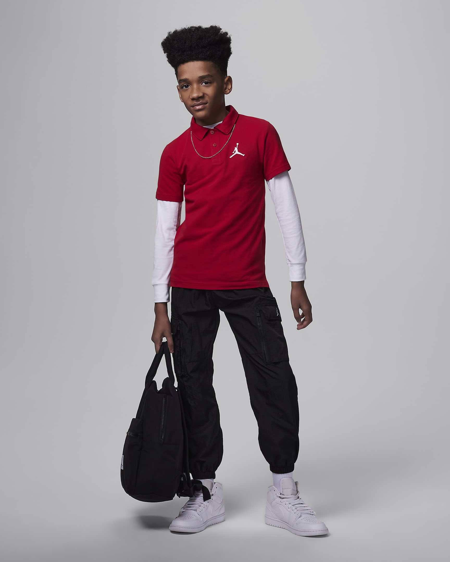 Jordan Jumpman Polo Big Kids' Top - Gym Red