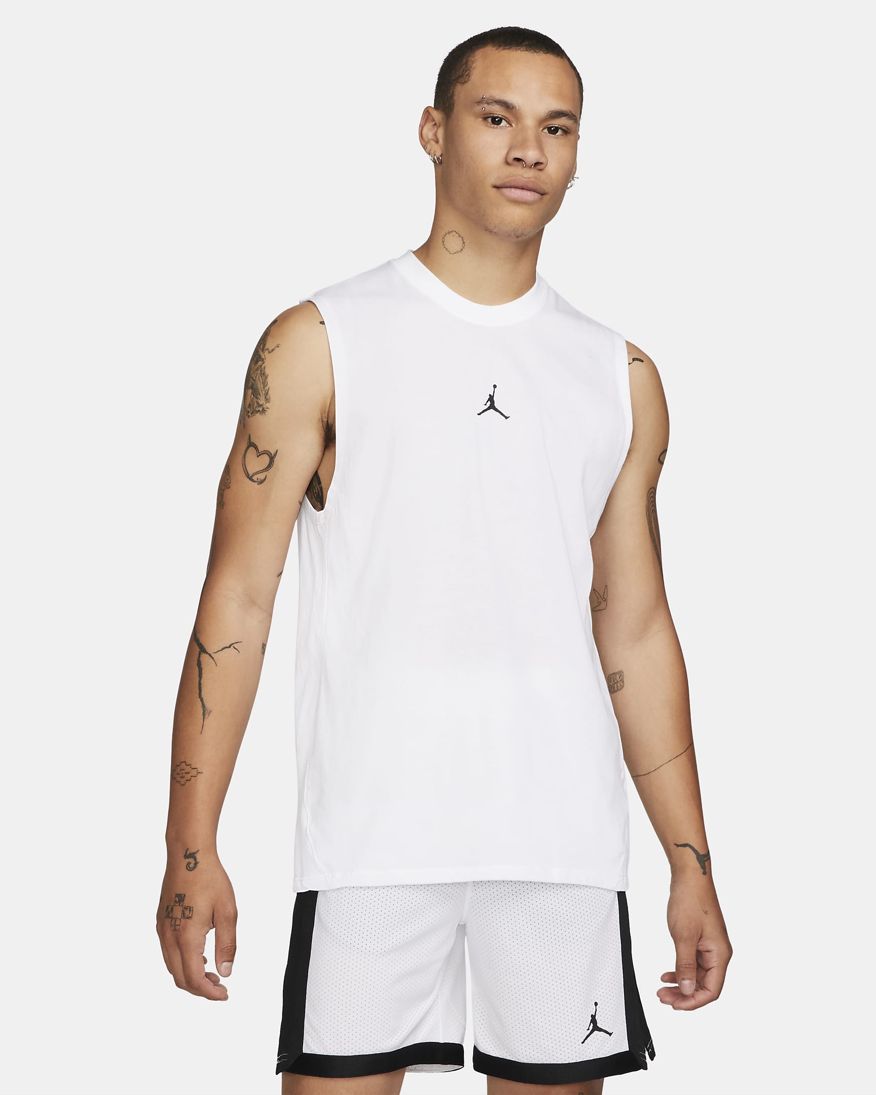 Jordan Dri-FIT Sport 男款無袖上衣 - 白色/黑色