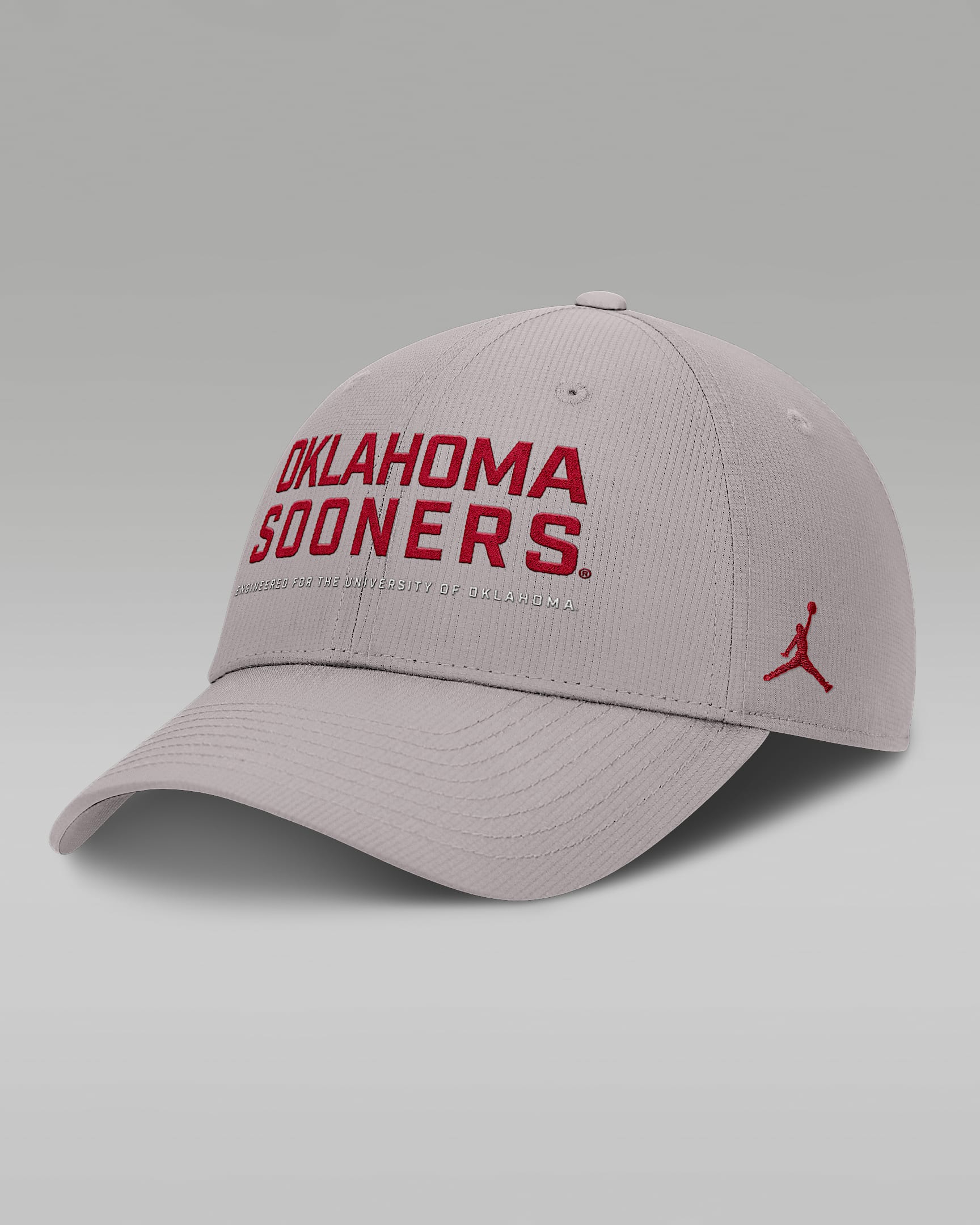 Gorra universitaria marca Jordan Dri-FIT ajustable para hombre Oklahoma On-Field Club Gameday - Gris