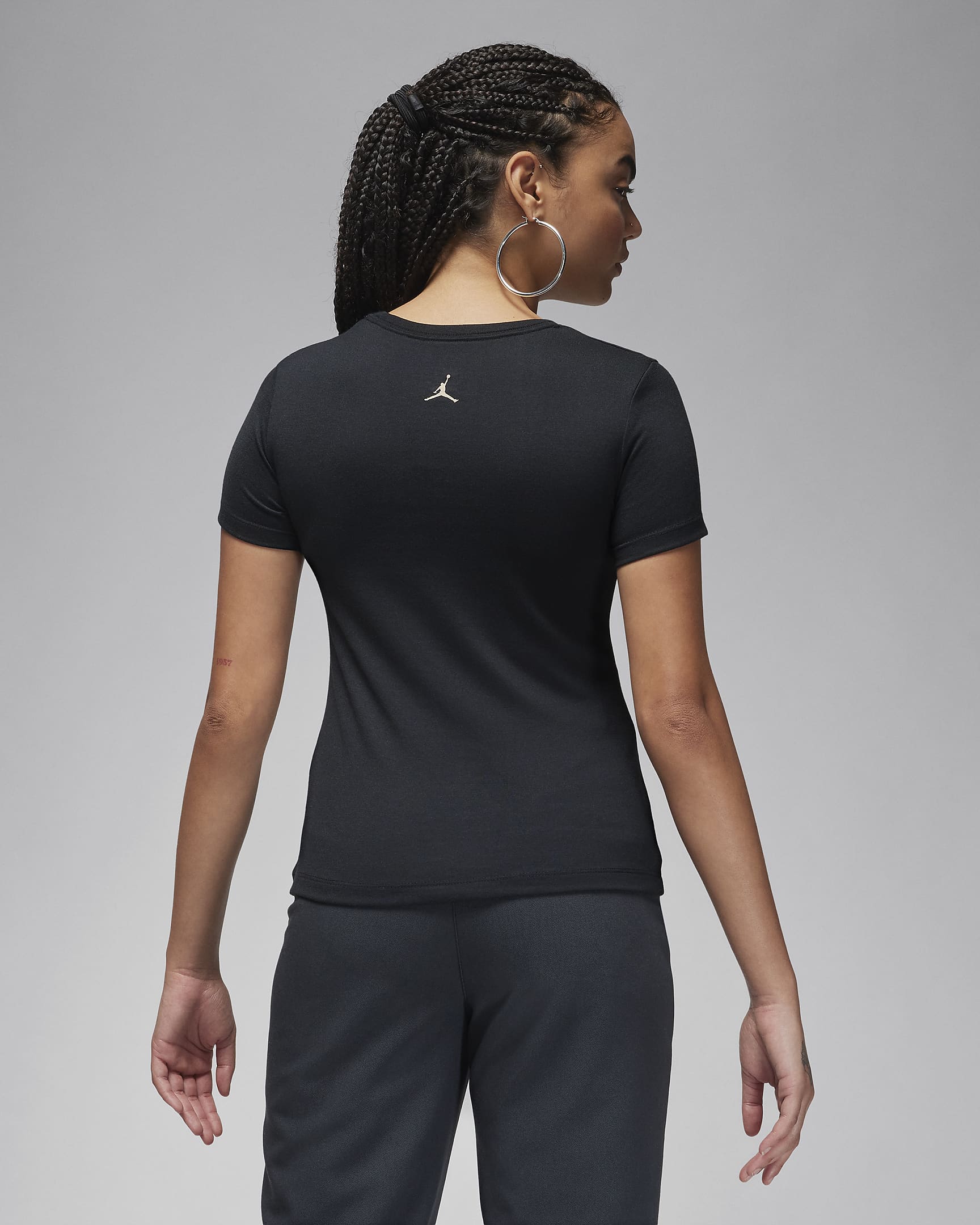 Jordan Women's Slim T-Shirt - Black/Legend Medium Brown