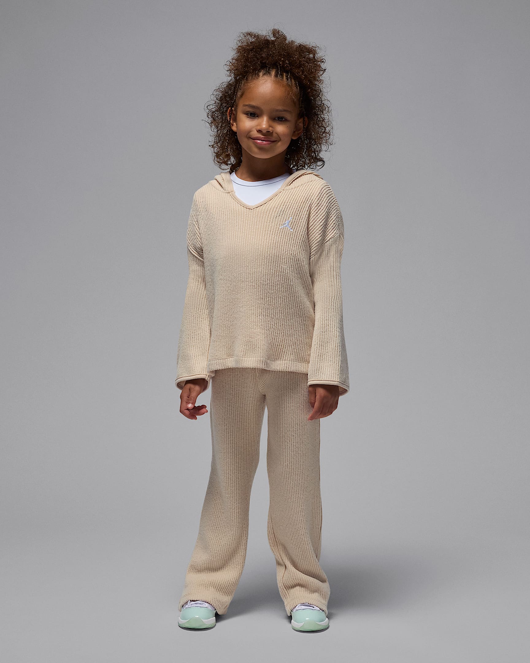 Conjunto de 2 piezas con sudadera sin cierre de tela de canalé Heir To The Crown para niños talla pequeña Jordan - Duna