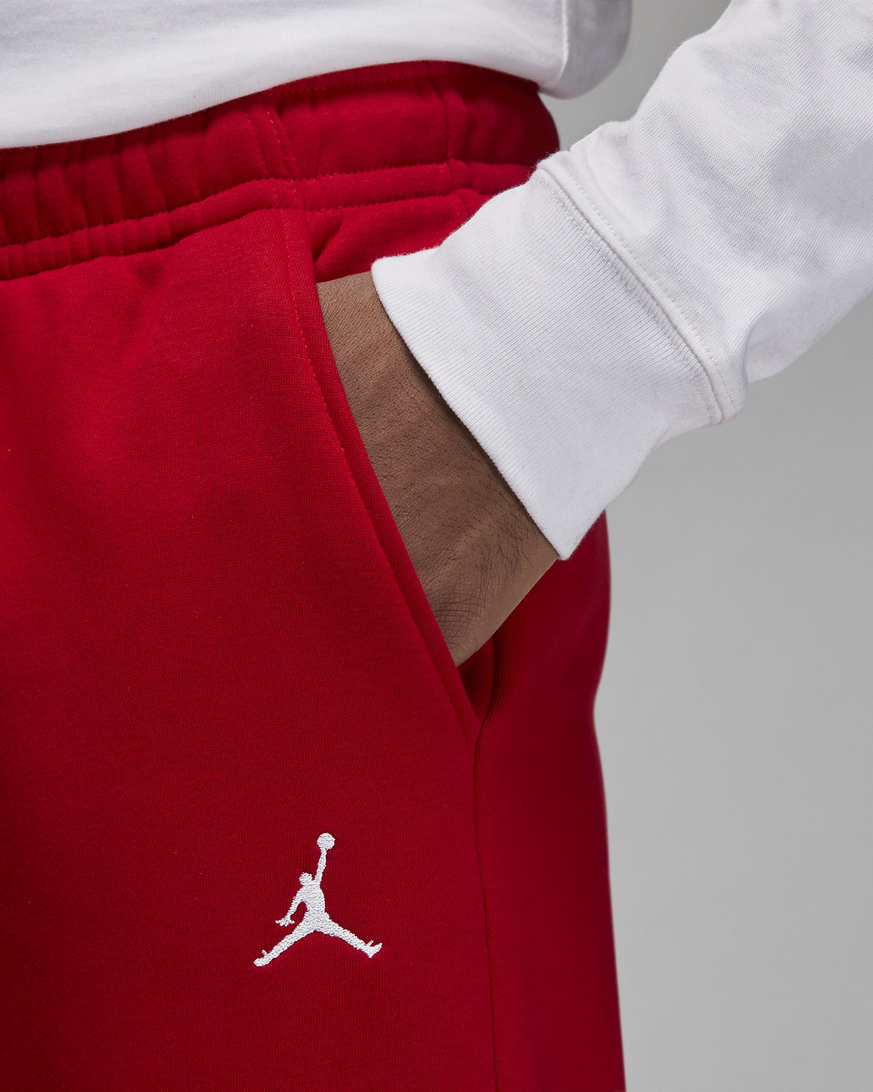 Jordan Brooklyn Fleece Men's Tracksuit Bottoms - Gym Red/White