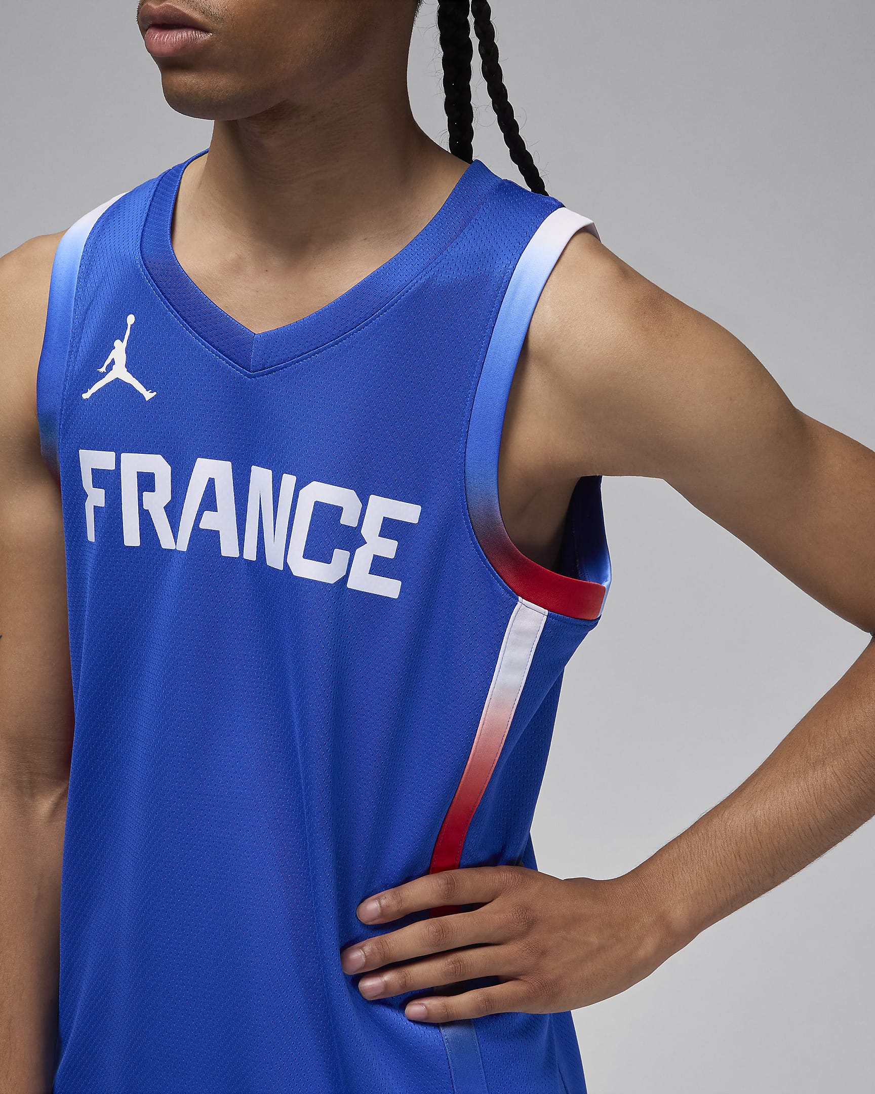 Maillot de basket Jordan France Limited Extérieur pour homme - Hyper Royal/Blanc