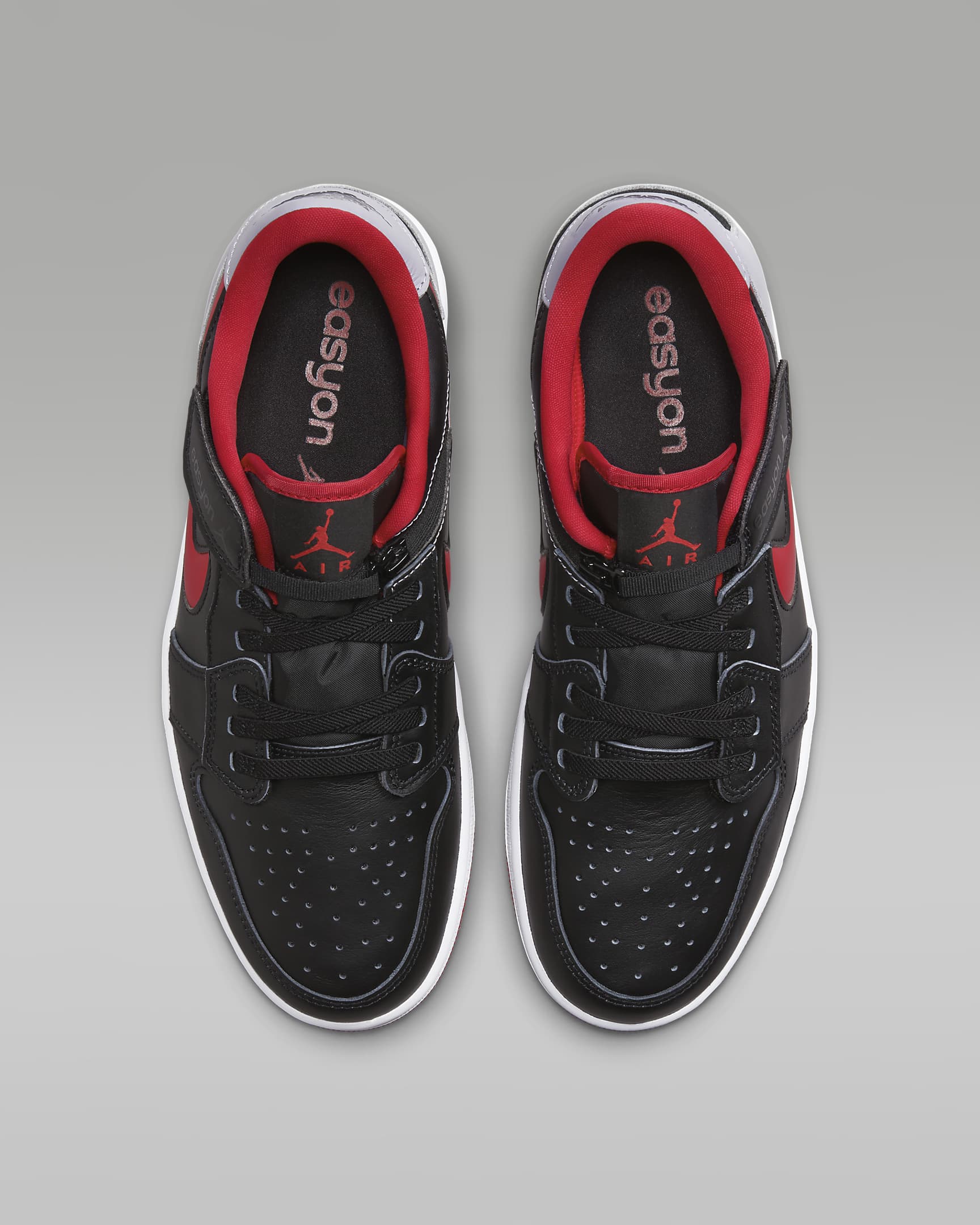 Tenis para hombre Air Jordan 1 Low EasyOn - Negro/Gris cemento/Blanco/Rojo pasión